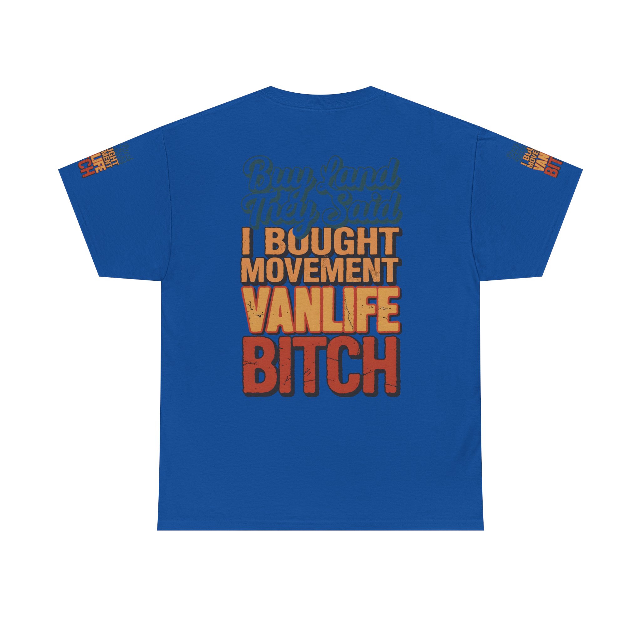 Unisex Heavy Cotton Tee — "Buy Land They Said" Design F**K-Line