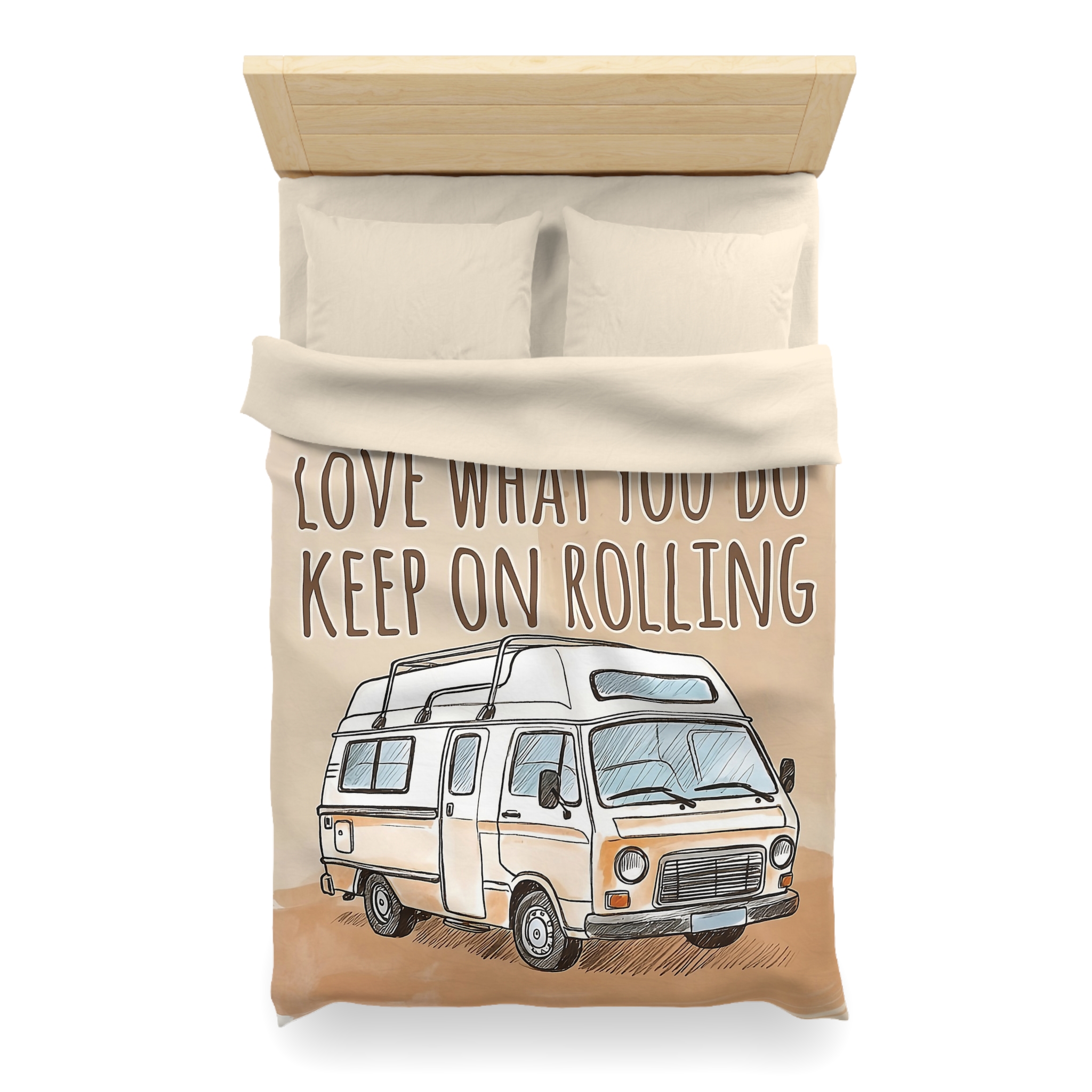 6002434112770109163_2048.jpeg Duvet Cover - 'Do What You Love, Keep On Rolling' Campervan Bedding