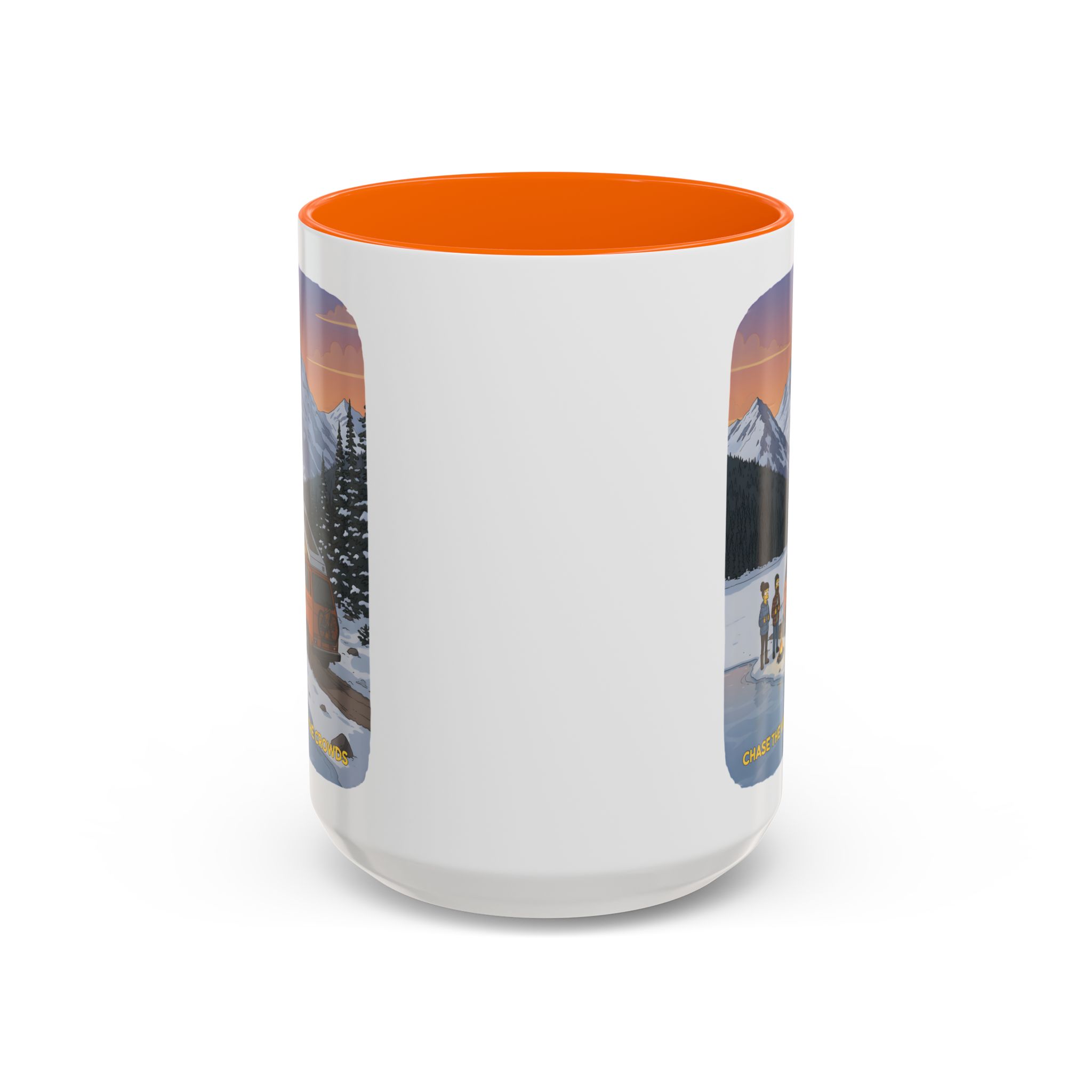 Accent Coffee Mug (11, 15oz) — "Chase The Views-Not The Crowds"" Design Sitcom-Line