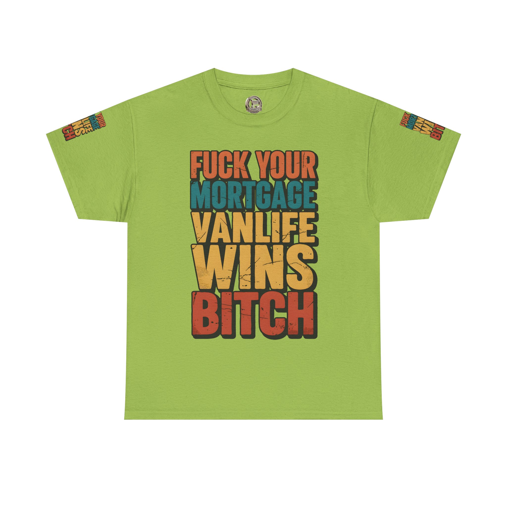 Unisex Heavy Cotton Tee — "Fuck Your Mortgage" Design F**K-Line