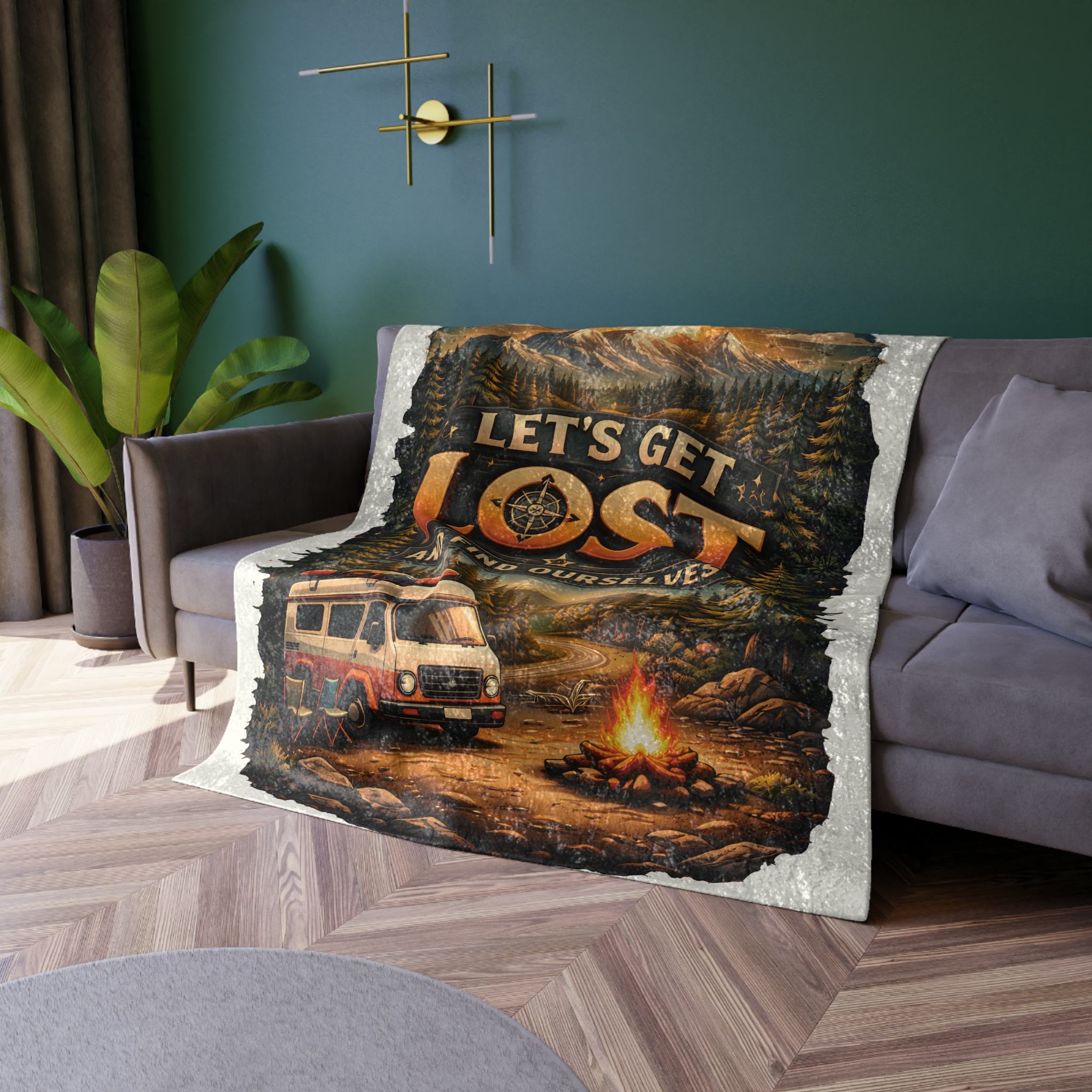 6007070488386979219_2048.jpeg Crushed Velvet Blanket —"Let´s Get Lost And Find Ourselfs" Design Scenic-Line (Campervan)