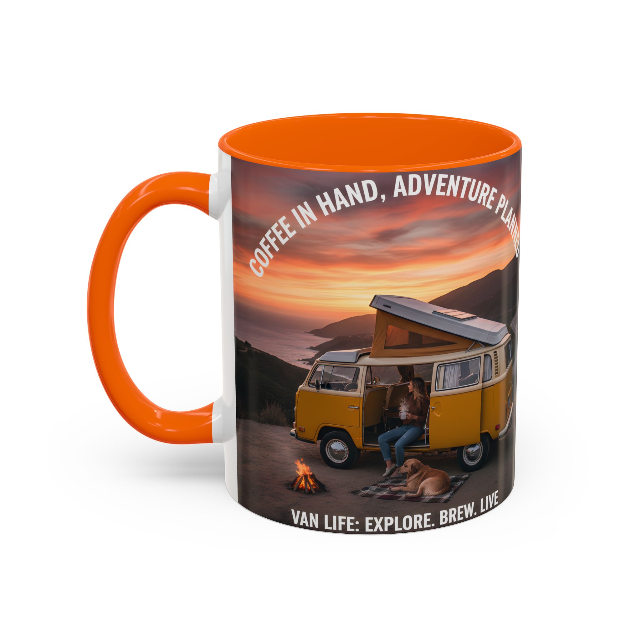 Accent Coffee Mug (11, 15oz) - "Coffee in Hand, Adventure Planned"