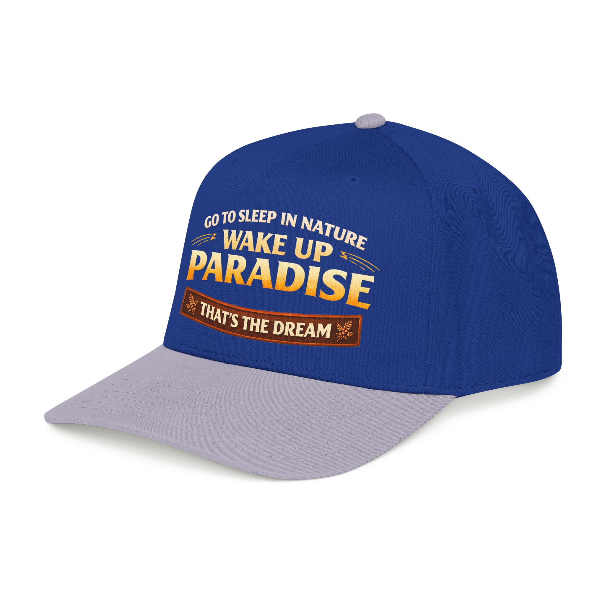 Baseball Cap - "Go sleep Nature-Wake Up Paradise" Design Scenic-Line