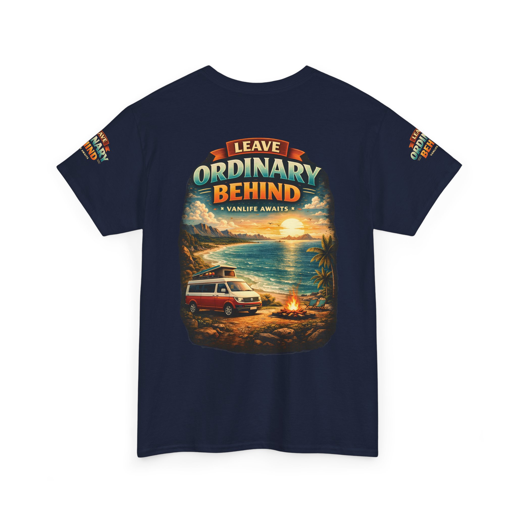 Unisex Heavy Cotton Tee — "Leave Ordinary Behind" Design Scenic-Line