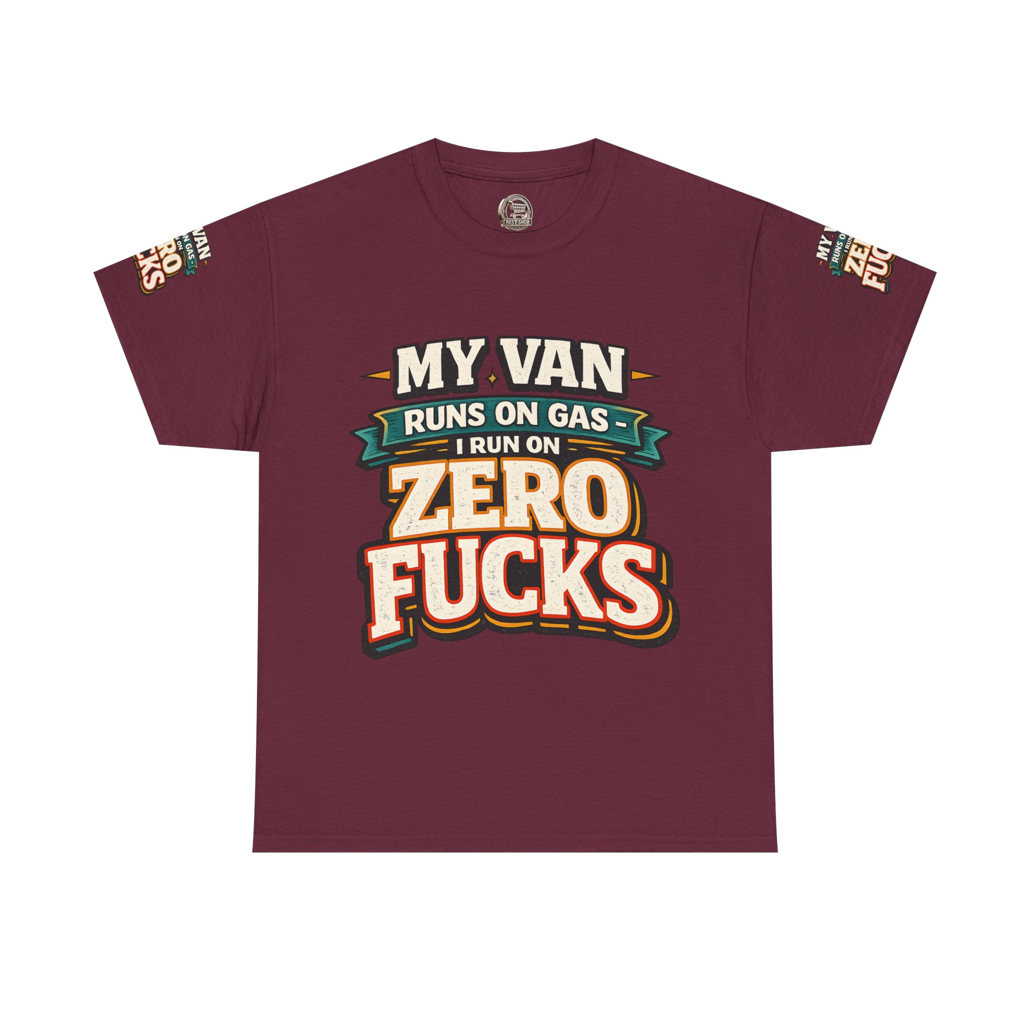Unisex Heavy Cotton Tee — "My Van Runs On Gas" Design F**K-Line