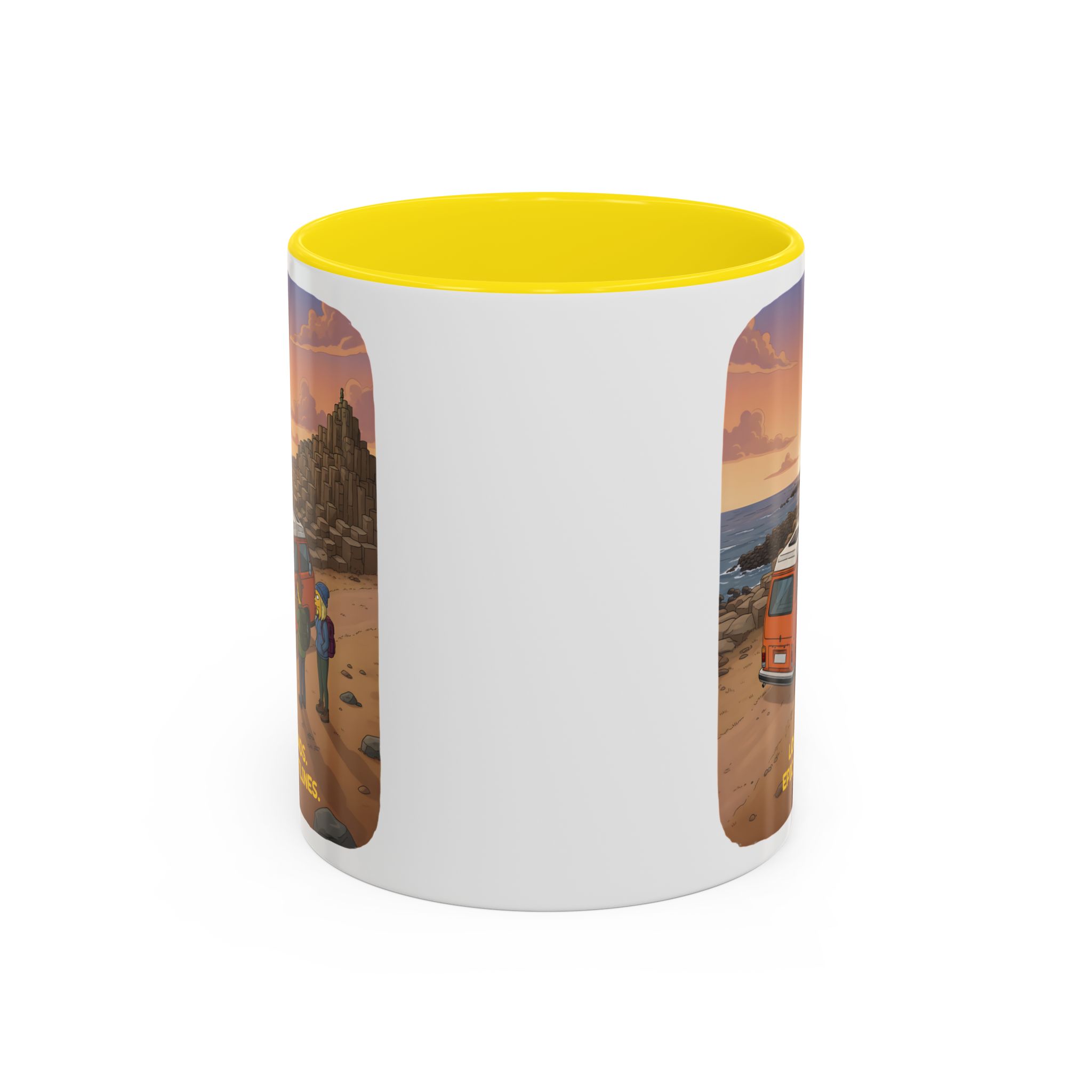 Accent Coffee Mug (11, 15oz) — "Lost Roads Epic Coastlines" Design Sitcom-Line