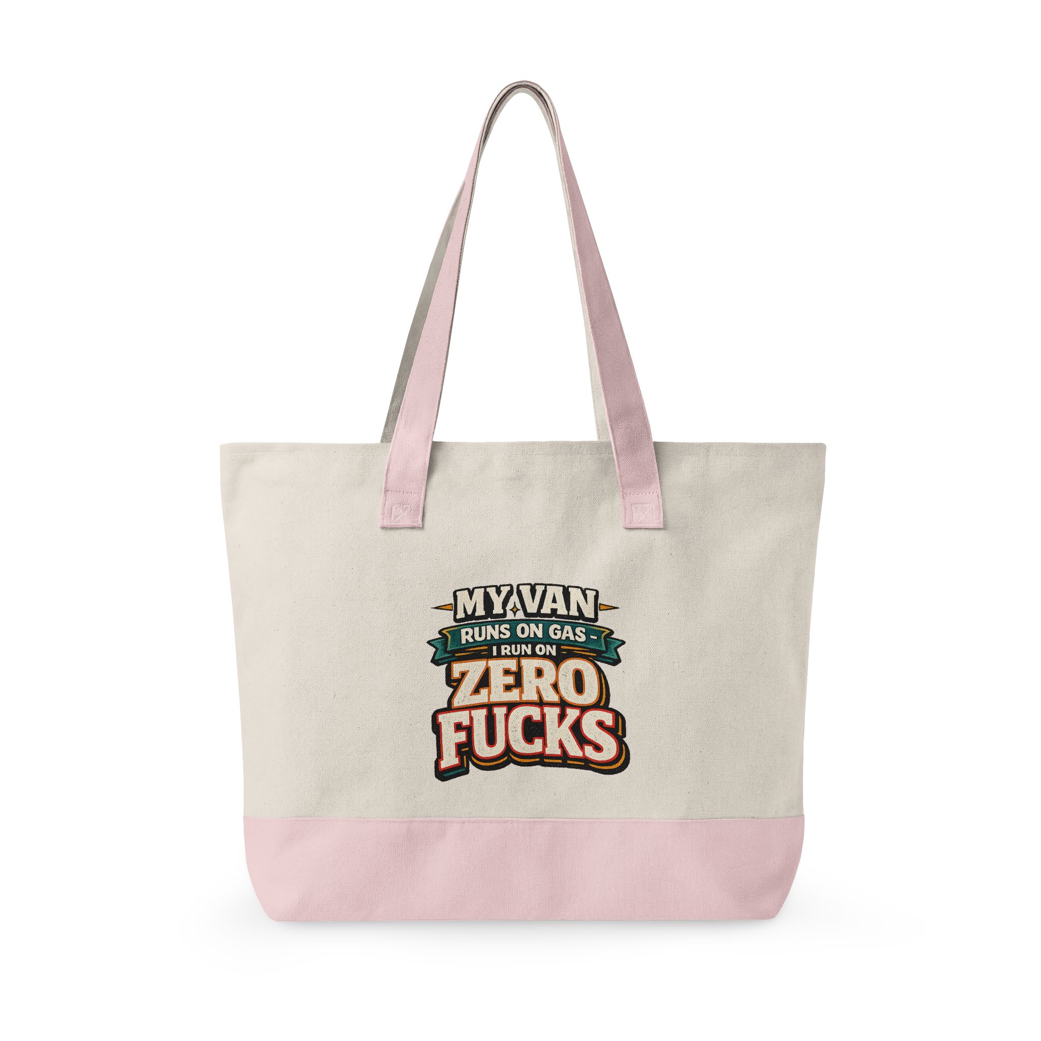 Zippered Canvas Tote — "My Van Runs On Gas" (Design F**K-Line)
