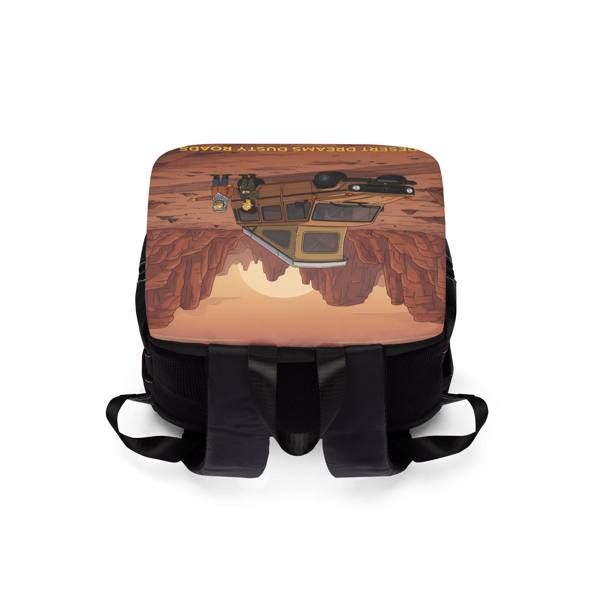 Unisex Casual Shoulder Backpack — "Desert Dreams Dusty Roads" Design Sitcom-Line