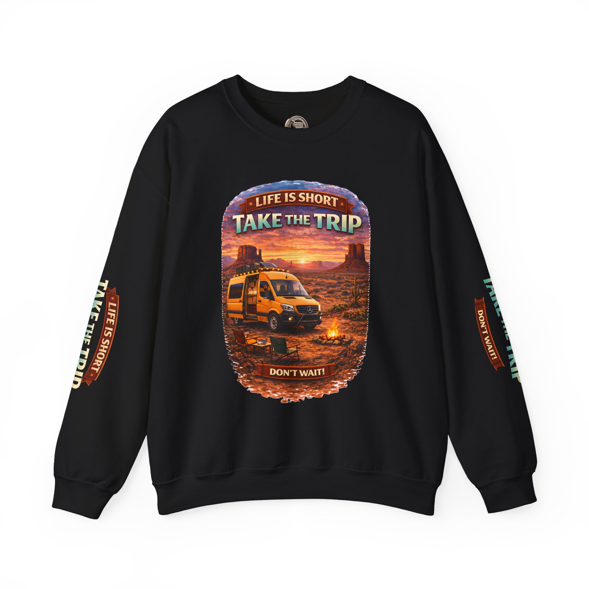 6027668398699054299_2048.jpeg Unisex Heavy Blend™ Crewneck Sweatshirt — "Life Is To Short-Take The Trip" Design Scenic-Line