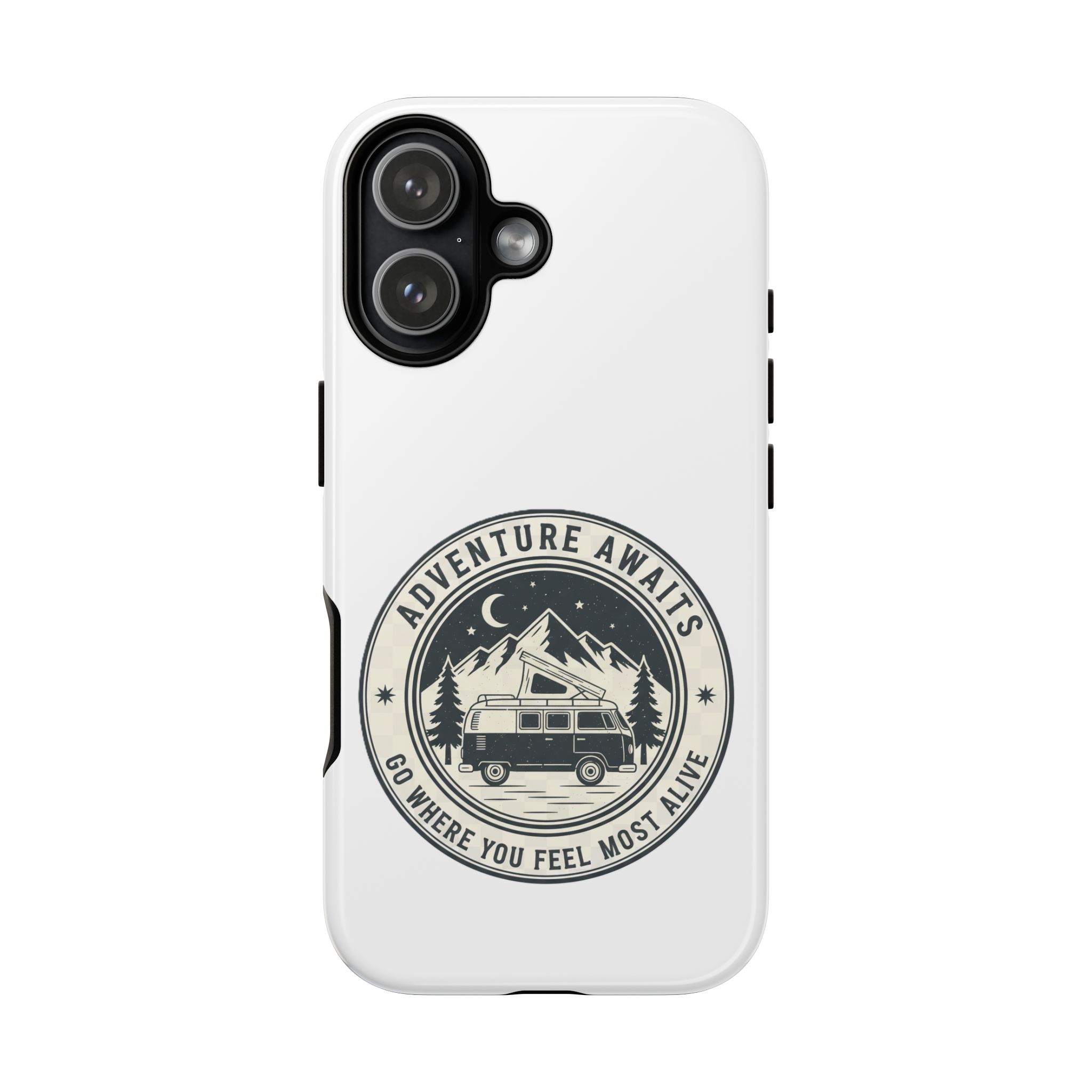 Phone Case — "Adventure Awaits-Go Where You Feel Most Alive" Camper Van Design