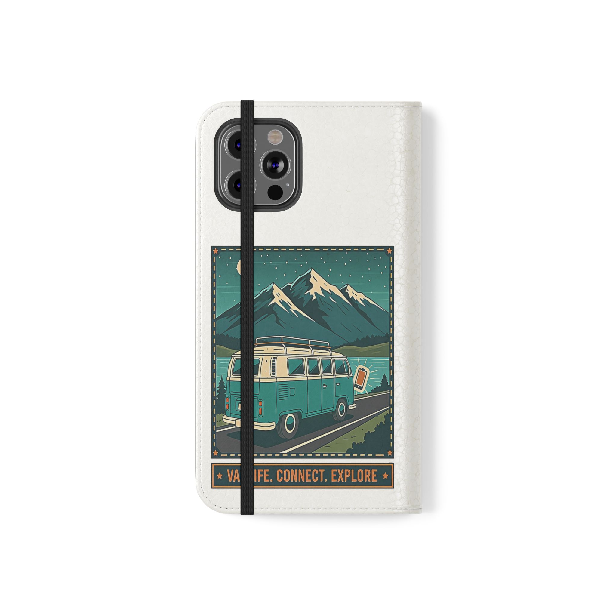Flip Phone Case — “WiFi Where the Roam Is” Vanlife Wallet Case