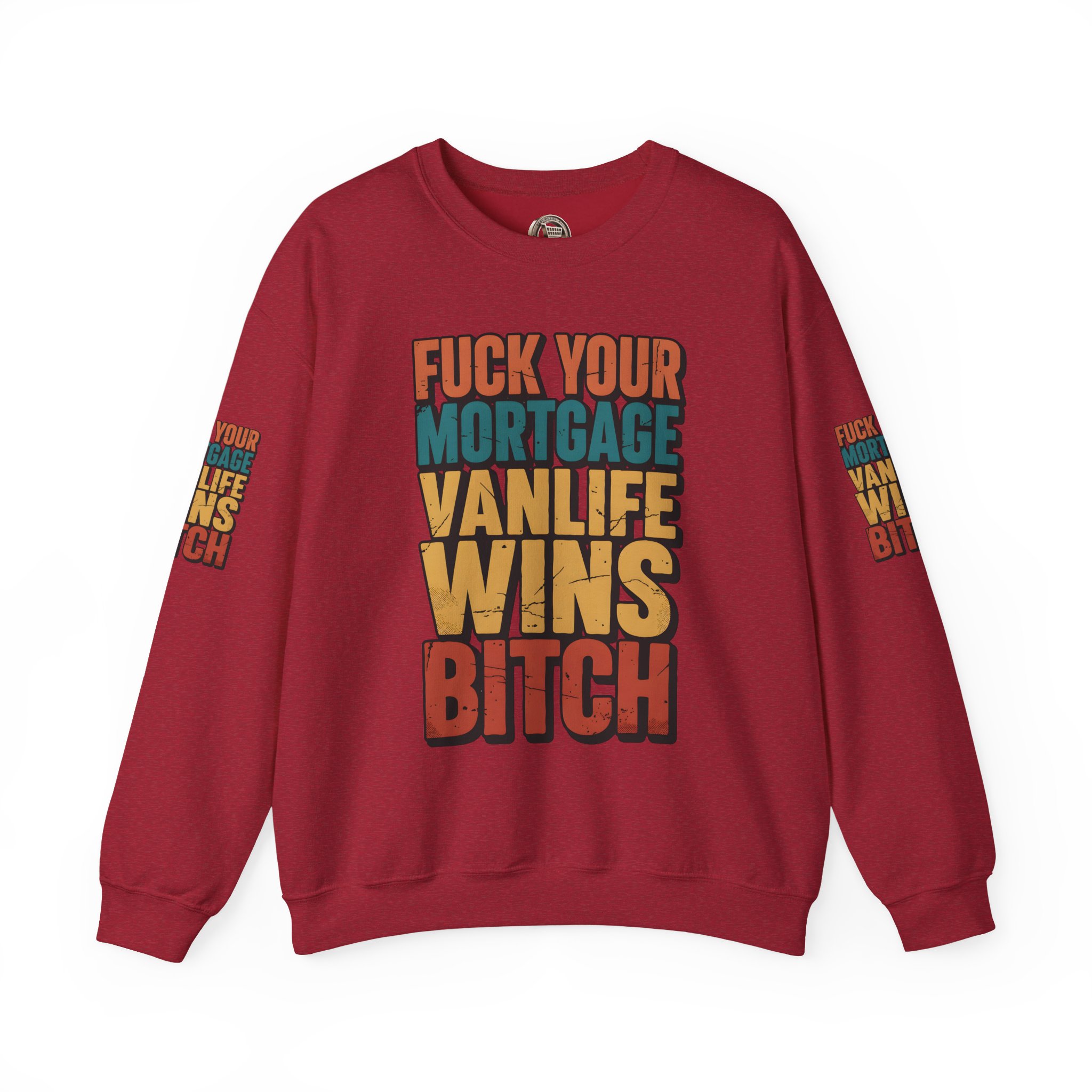 Unisex Heavy Blend™ Crewneck Sweatshirt — "Fuck Your Mortgage" Design F**K-Line
