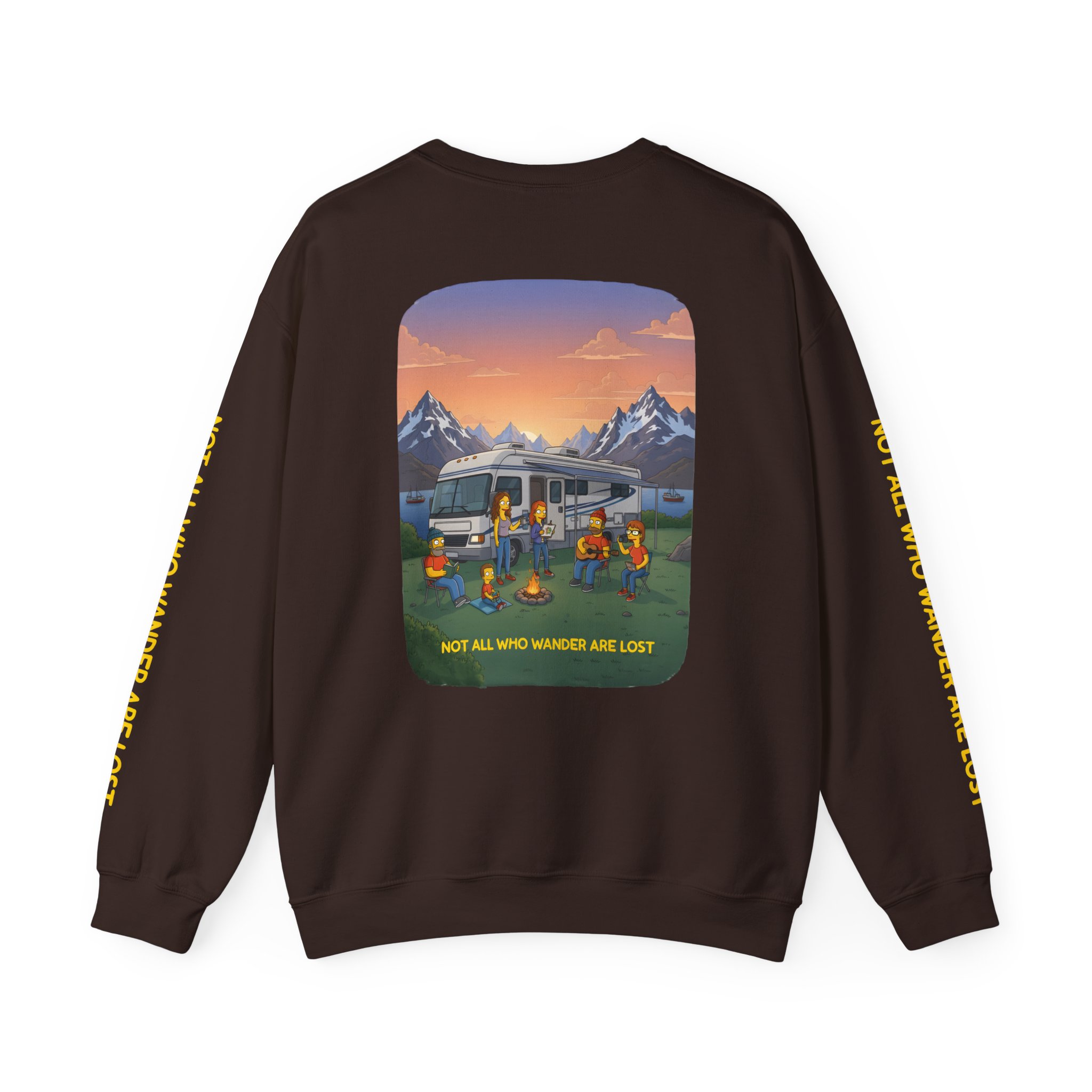 Unisex Heavy Blend™ Crewneck Sweatshirt — "Not All Who Wander Are Lost" Design Sitcom-Line