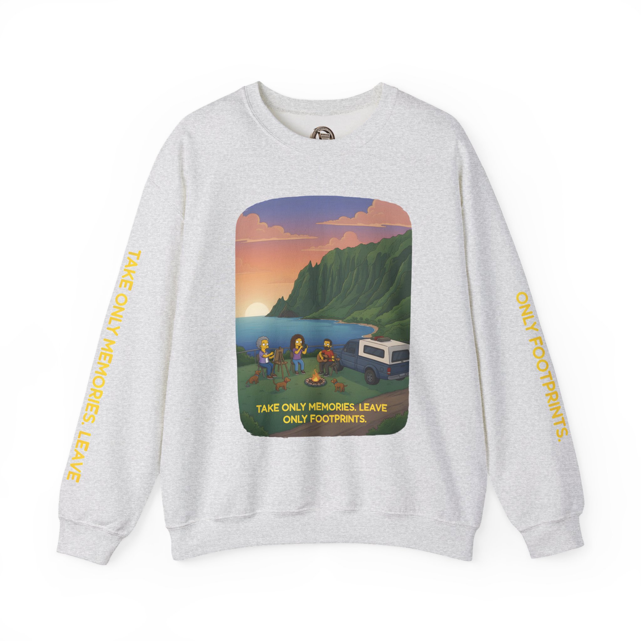 Unisex Heavy Blend™ Crewneck Sweatshirt — "Take Only Memories-Leave Only Footprints" Design Sitcom-Line