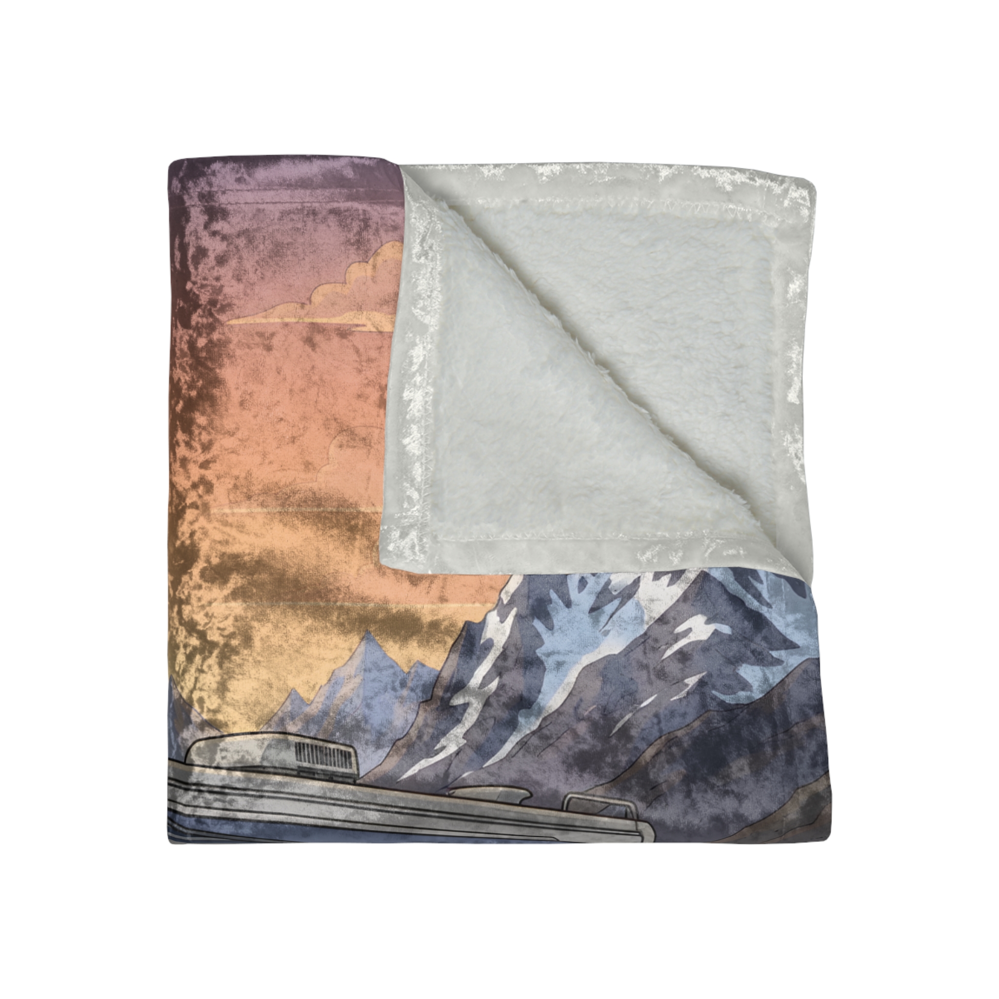 6053469314182100850_2048.jpeg Crushed Velvet Blanket —"Not All Who Wander Are Lost" Design Sitcom-Line (Campervan)