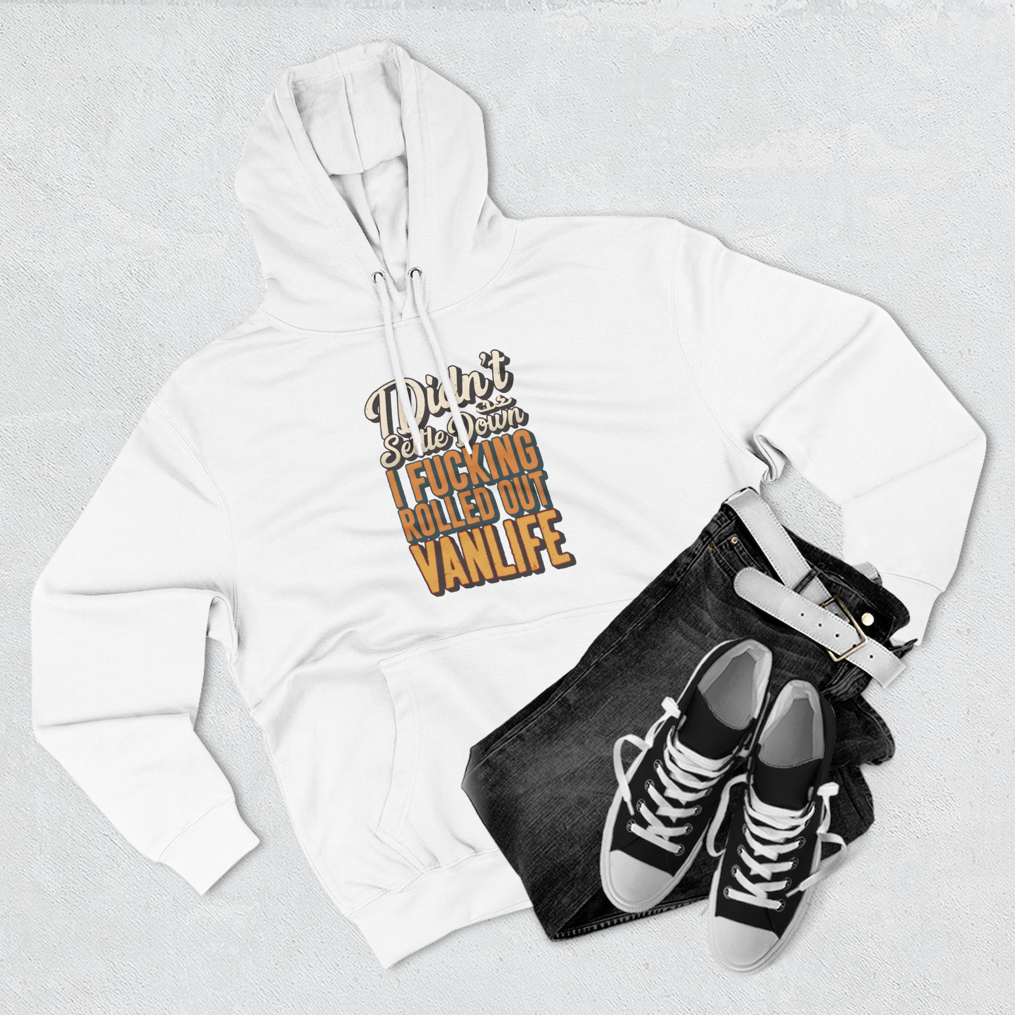 Three-Panel Fleece Hoodie - "Dind´t Settle Down" Design F**K-Line