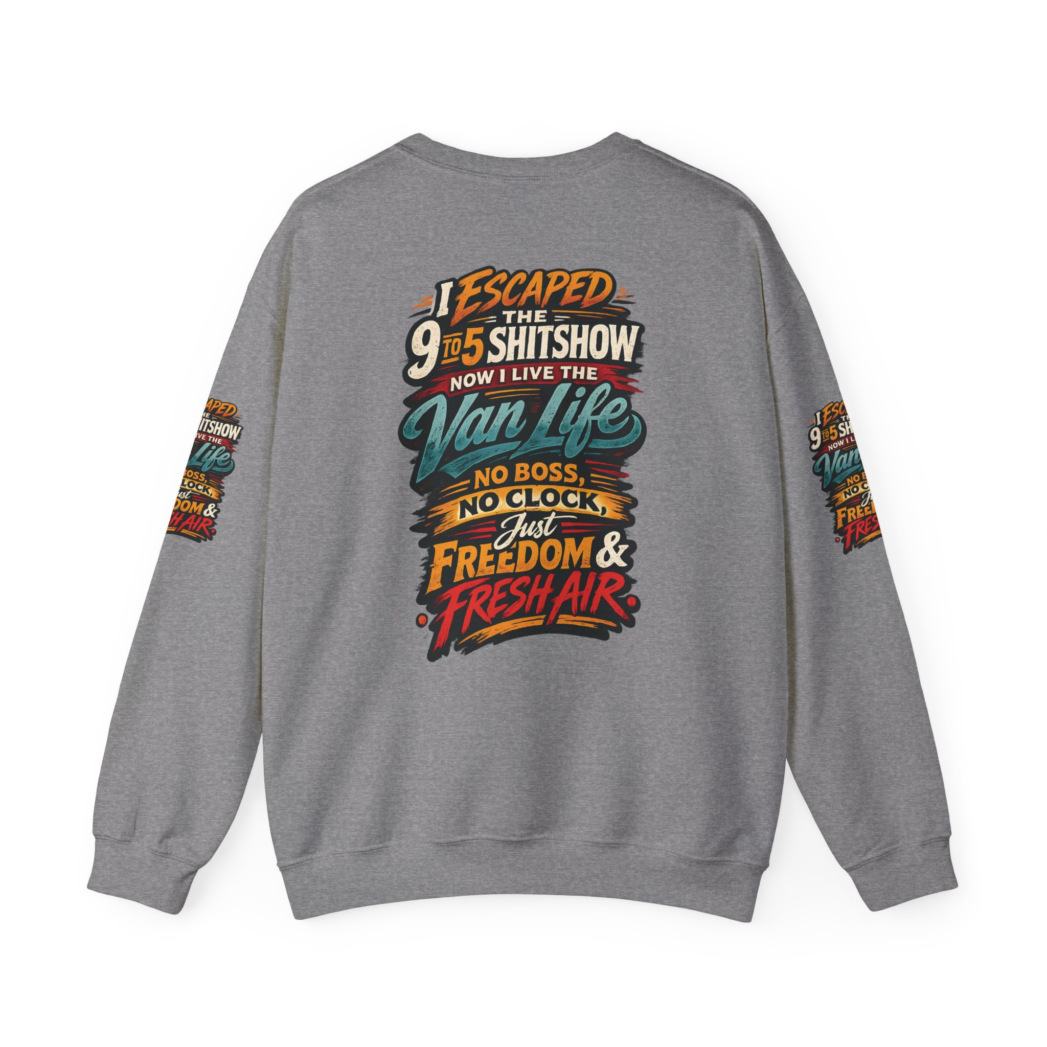 6056127832187735542_2048.jpeg Unisex Heavy Blend™ Crewneck Sweatshirt — "I Escaped The 9 To 5" Design F**K-Line