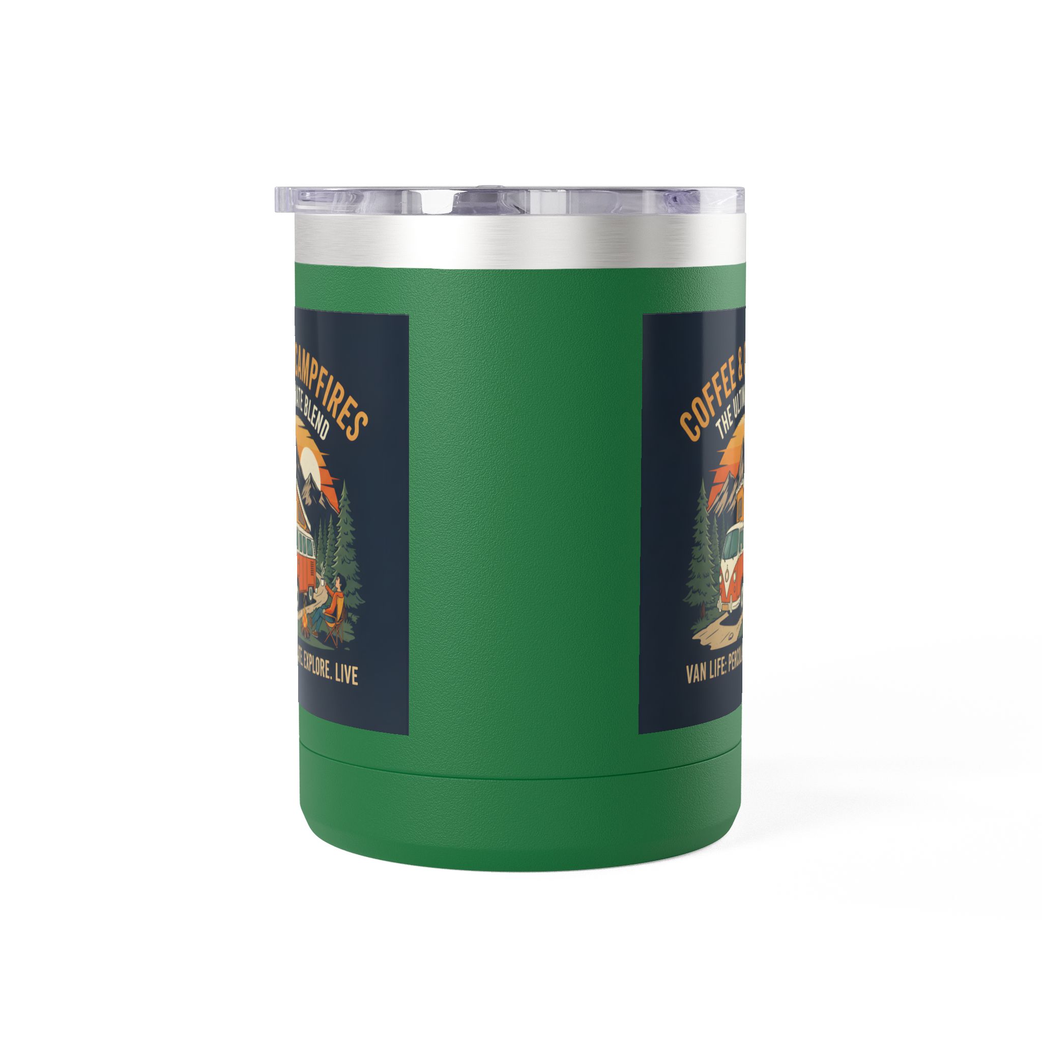 Coffee Mug Tumbler, 15oz — “Coffee & Campfires: The Ultimate Blend”