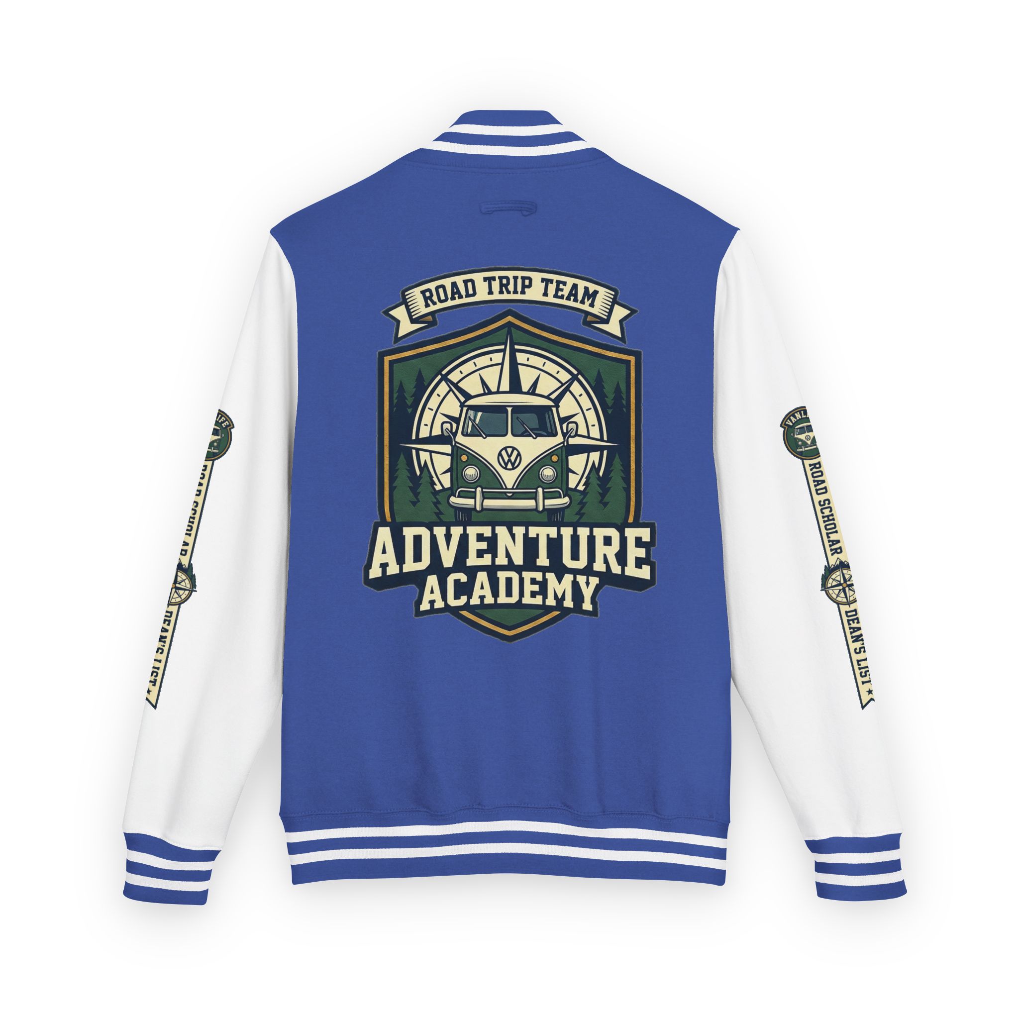 Unisex Heavyweight Letterman Jacket (Awdis) —"Adventure Academy" Road Trip Team Varsity Jacket
