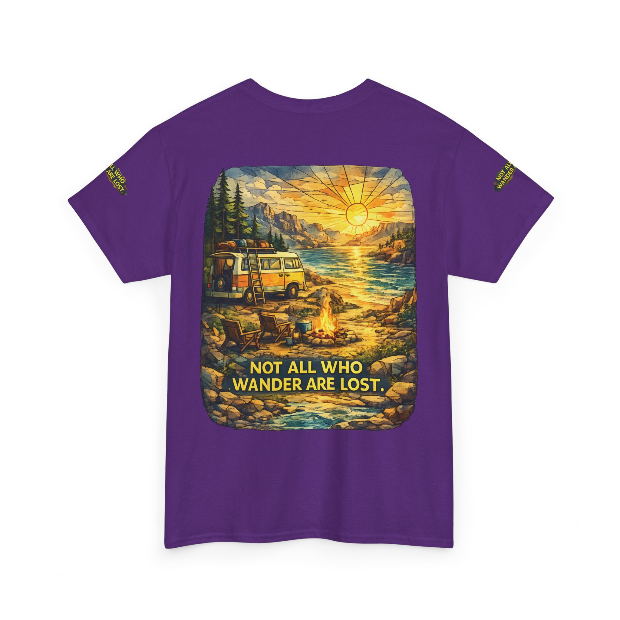 6063118863403027120_2048.jpeg Unisex Heavy Cotton Tee — "Not All Who Wander Are Lost " Design Cubic-Line