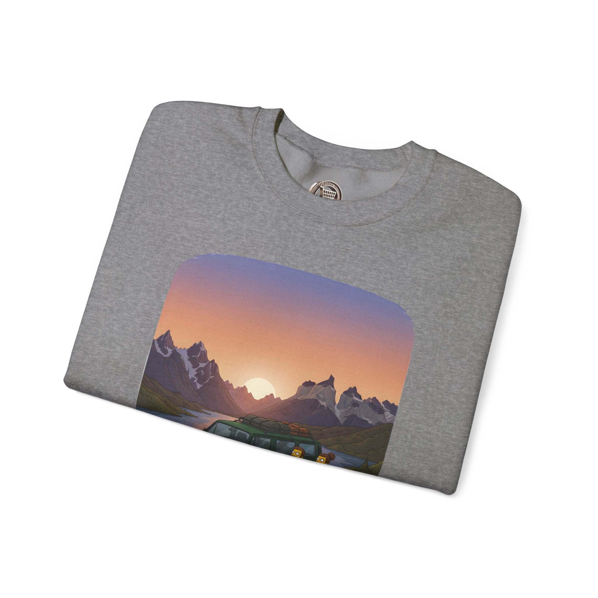 Unisex Heavy Blend™ Crewneck Sweatshirt — "Adventure Awaits-Go Find It" Design Sitcom-Line