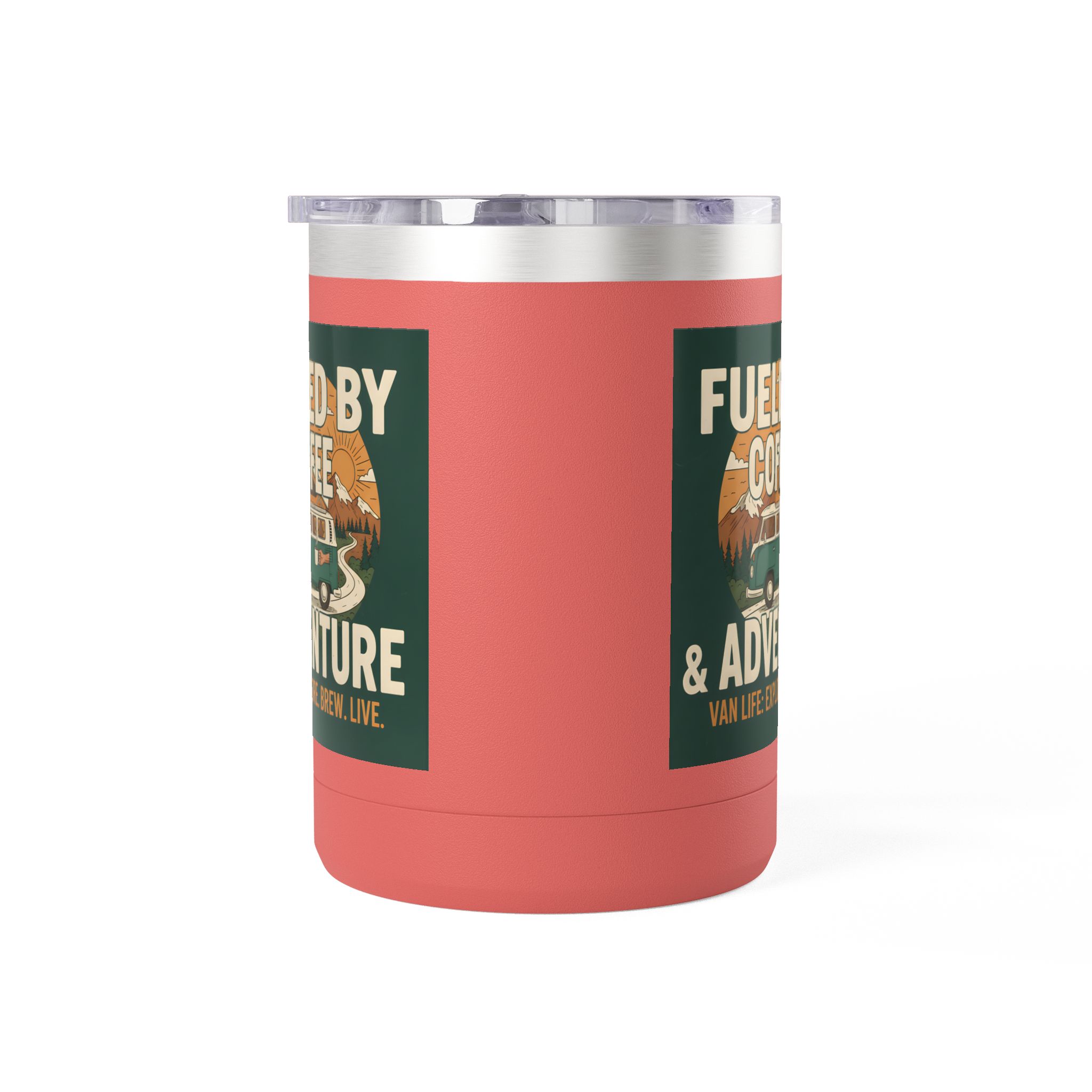 Coffee Mug Tumbler, 15oz — "Fueled by Coffee & Adventure"