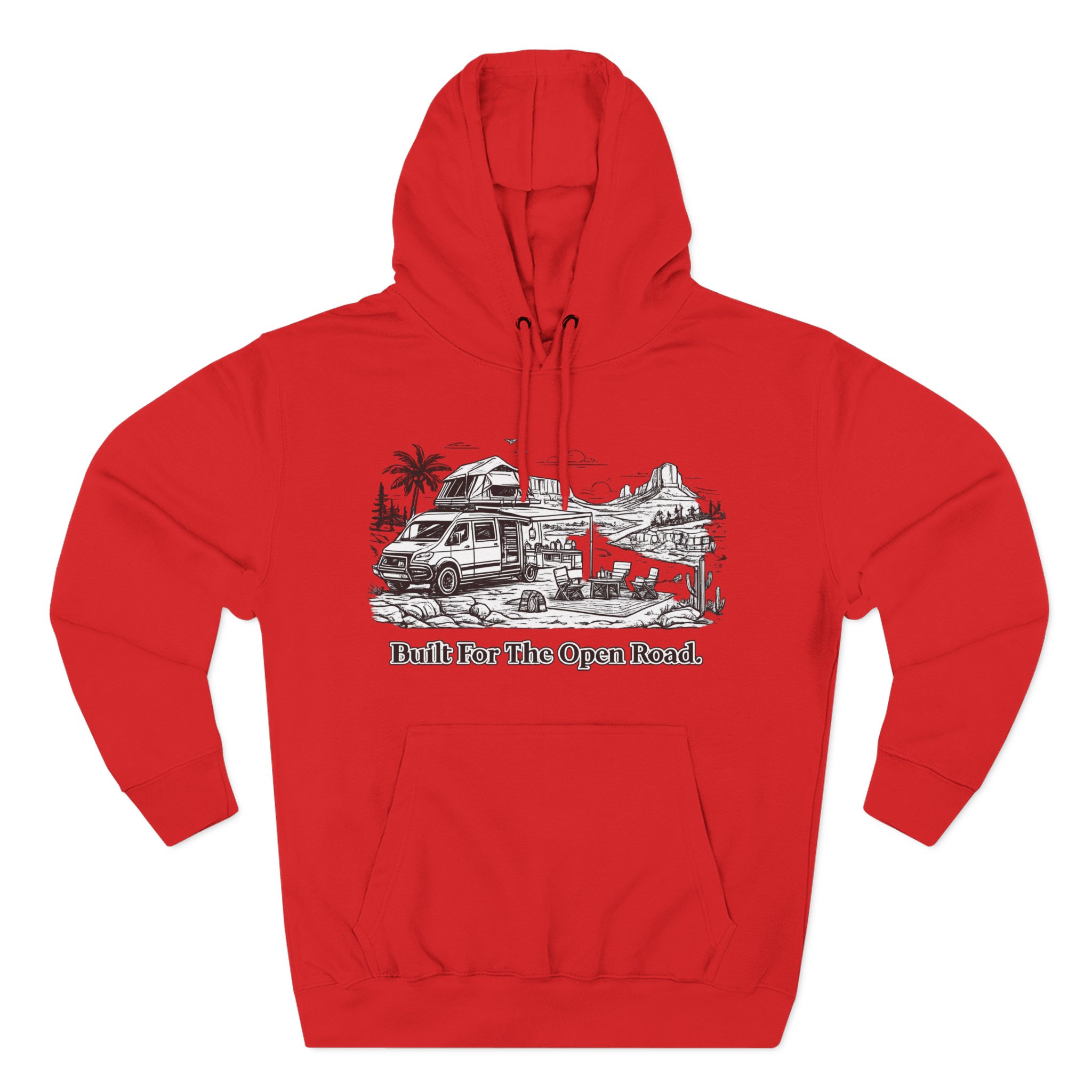 6085015945254606837_2048.jpeg Three-Panel Fleece Hoodie - "Built For The Open Road" Design Minimal-Line