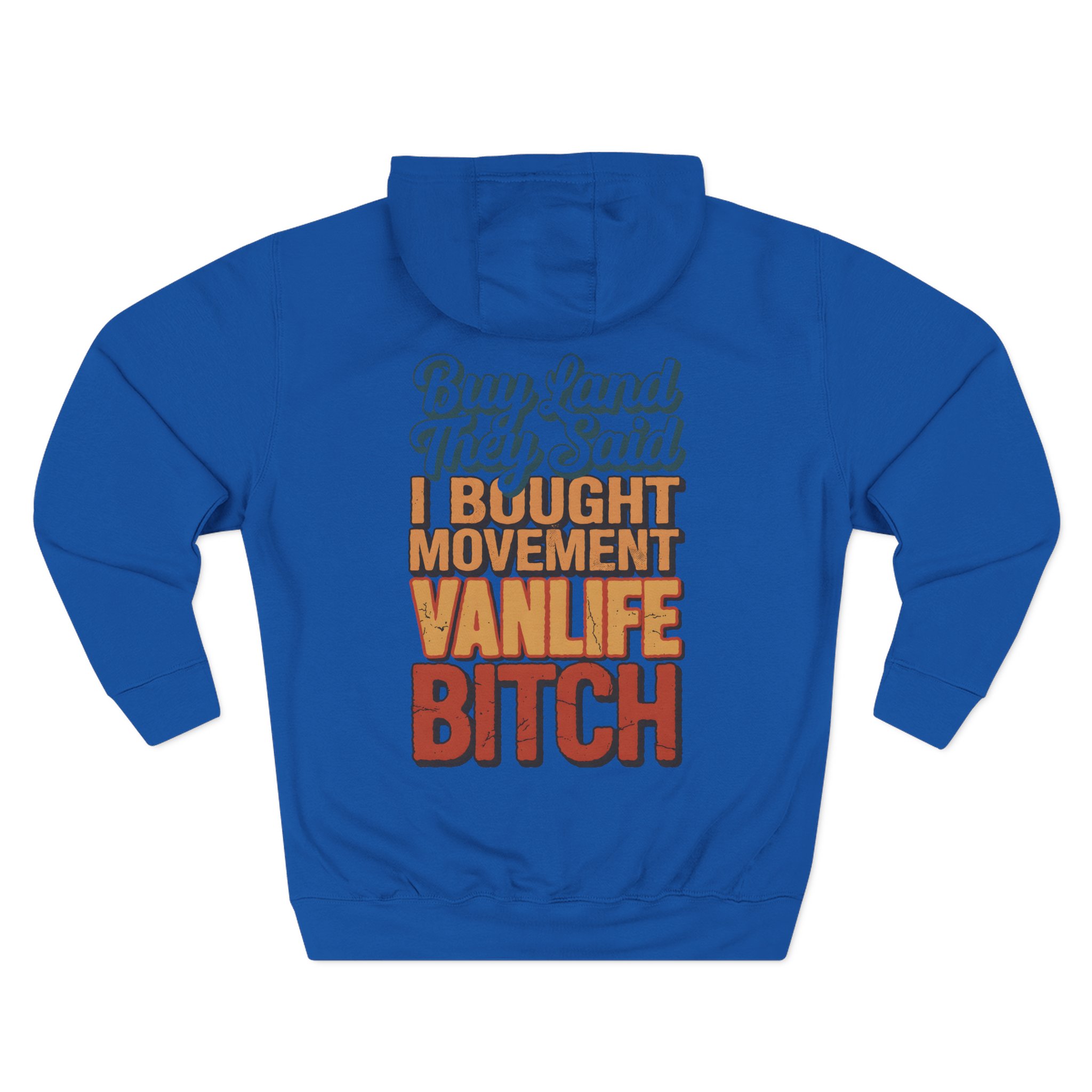 6088371001823974053_2048.jpeg Three-Panel Fleece Hoodie - "Buy Land They Said" Design F**K-Line