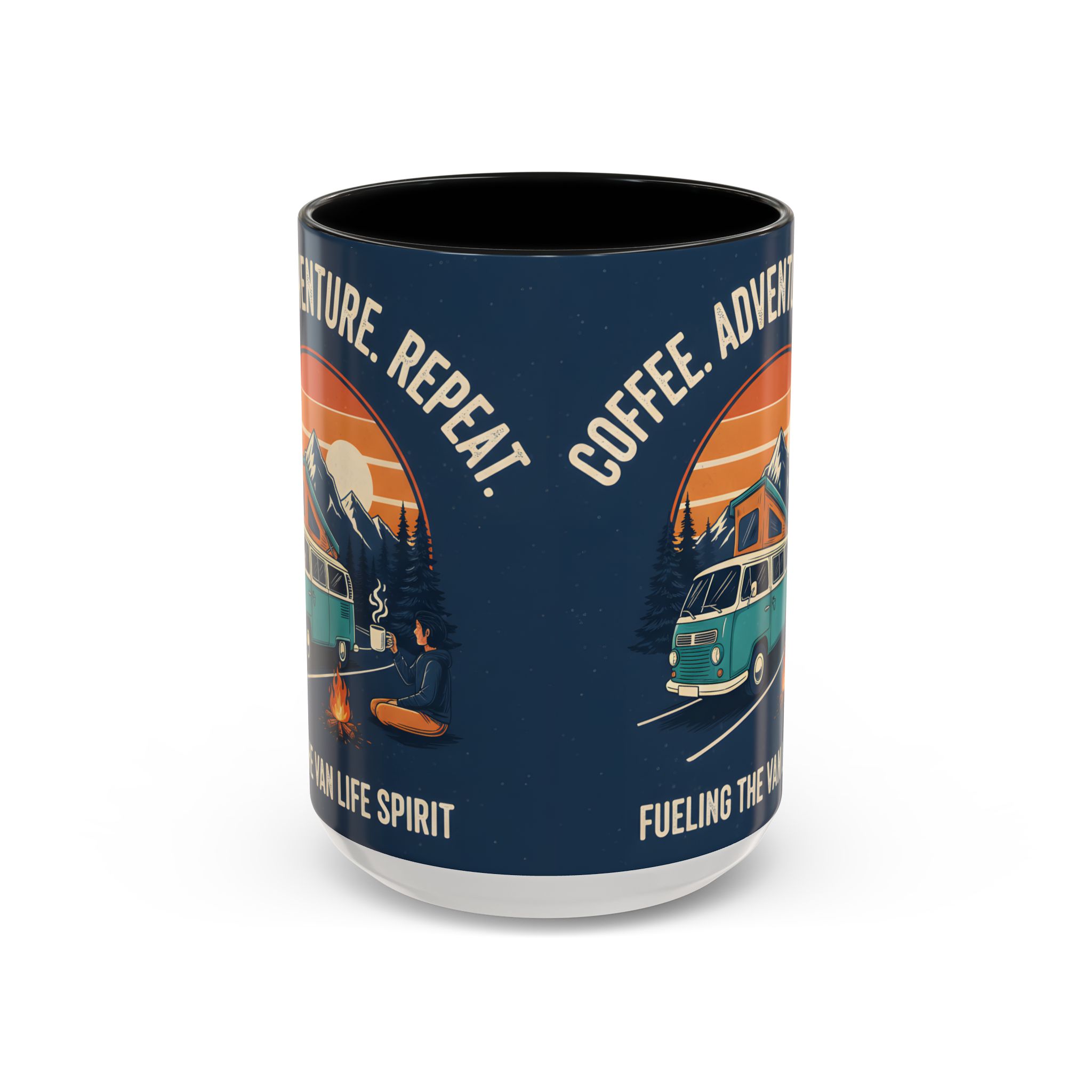Accent Coffee Mug (11, 15oz) - "Coffee. Adventure. Repeat."