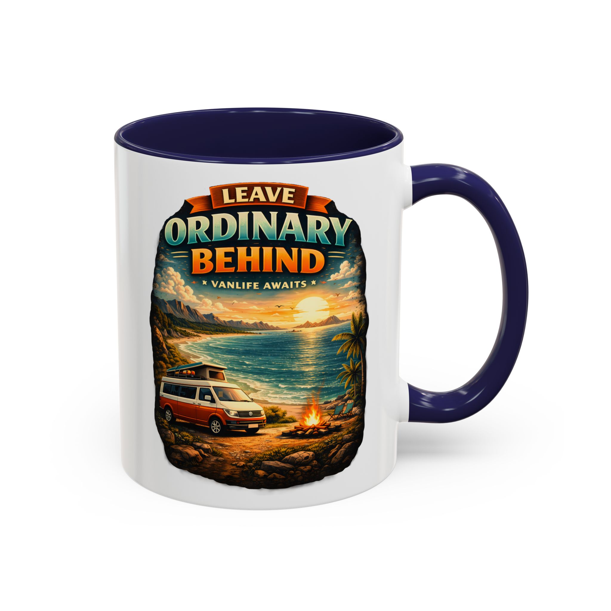 Accent Coffee Mug (11, 15oz) — "Leave Ordinary Behind" Design Scenic-Line