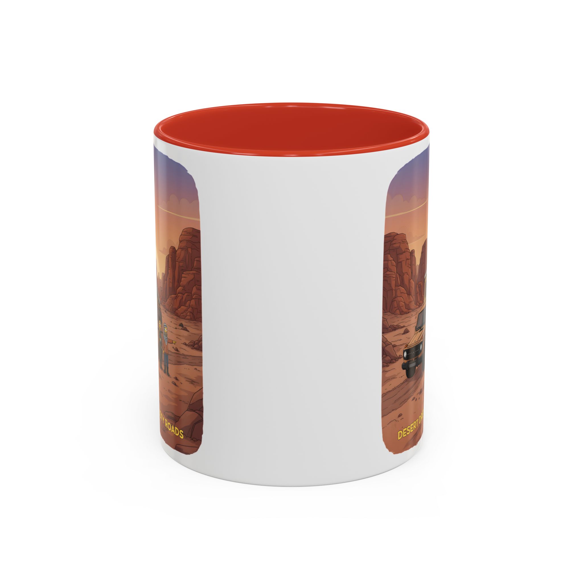 Accent Coffee Mug (11, 15oz) — "Desert Dreams Dusty Roads" Design Sitcom-Line