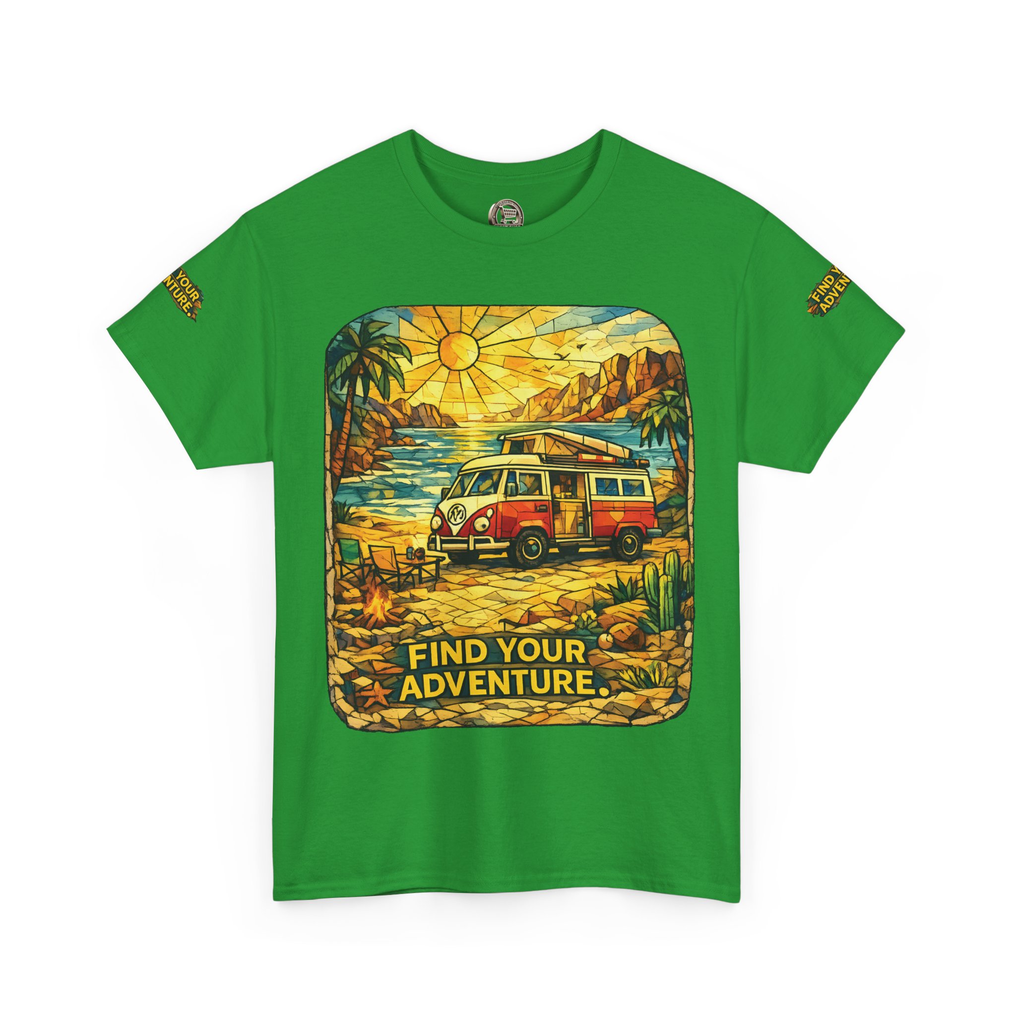 Unisex Heavy Cotton Tee — "Find Your Adventure" Design Cubic-Line