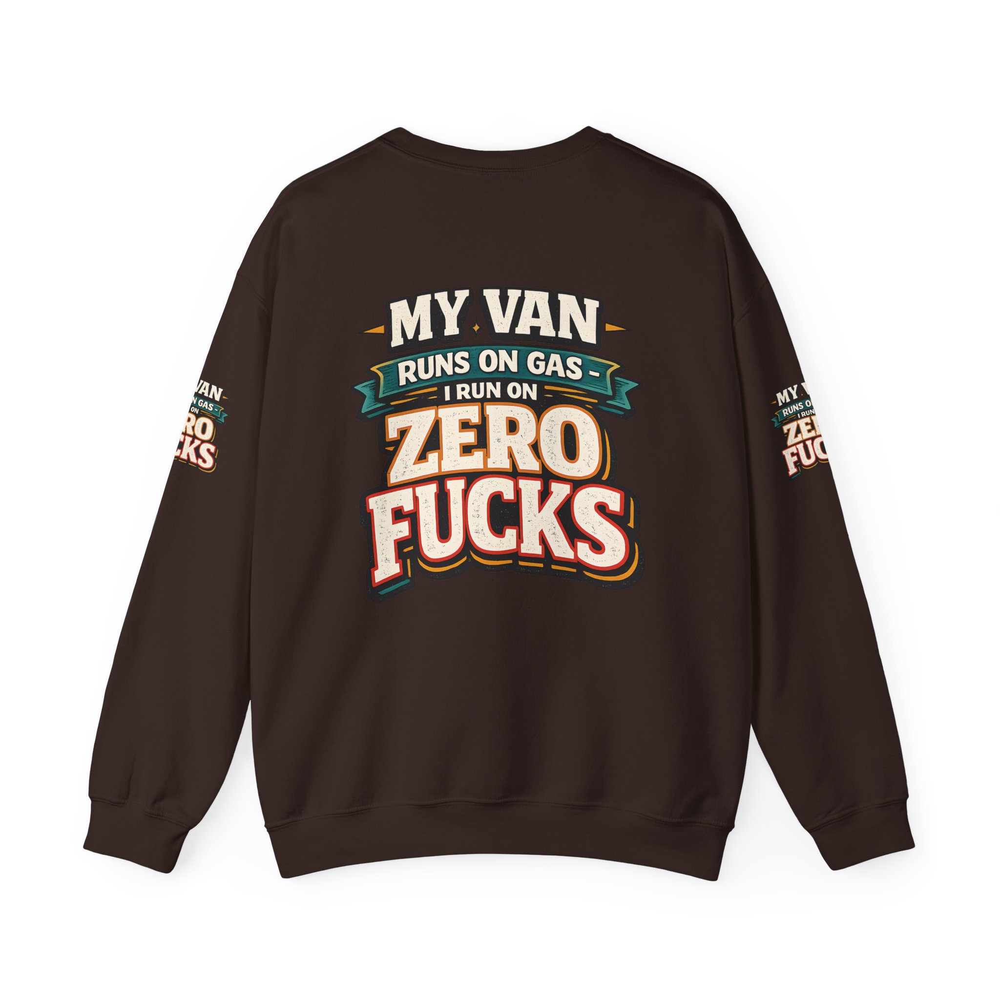 Unisex Heavy Blend™ Crewneck Sweatshirt — "My Van Runs On Gas" Design F**K-Line