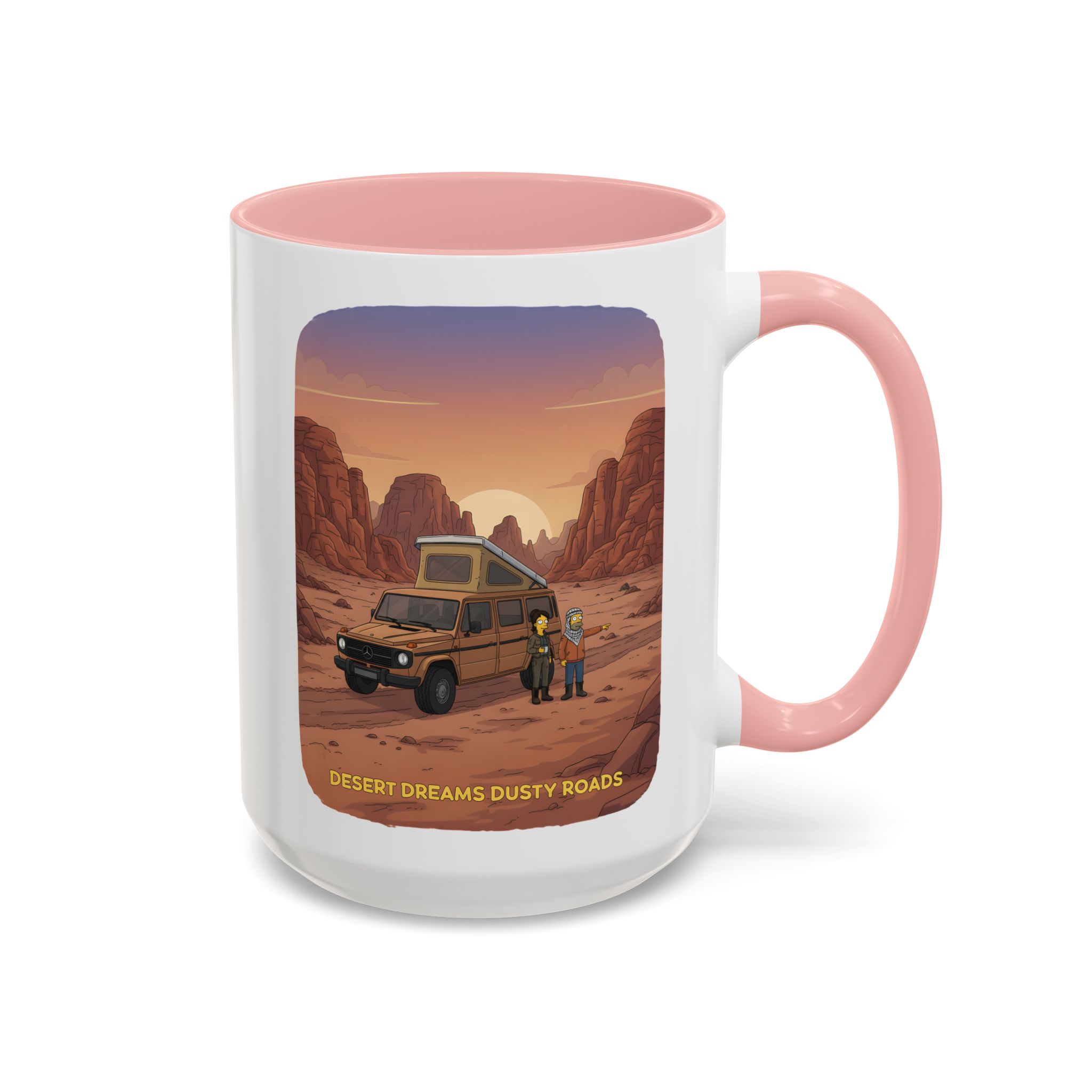 Accent Coffee Mug (11, 15oz) — "Desert Dreams Dusty Roads" Design Sitcom-Line