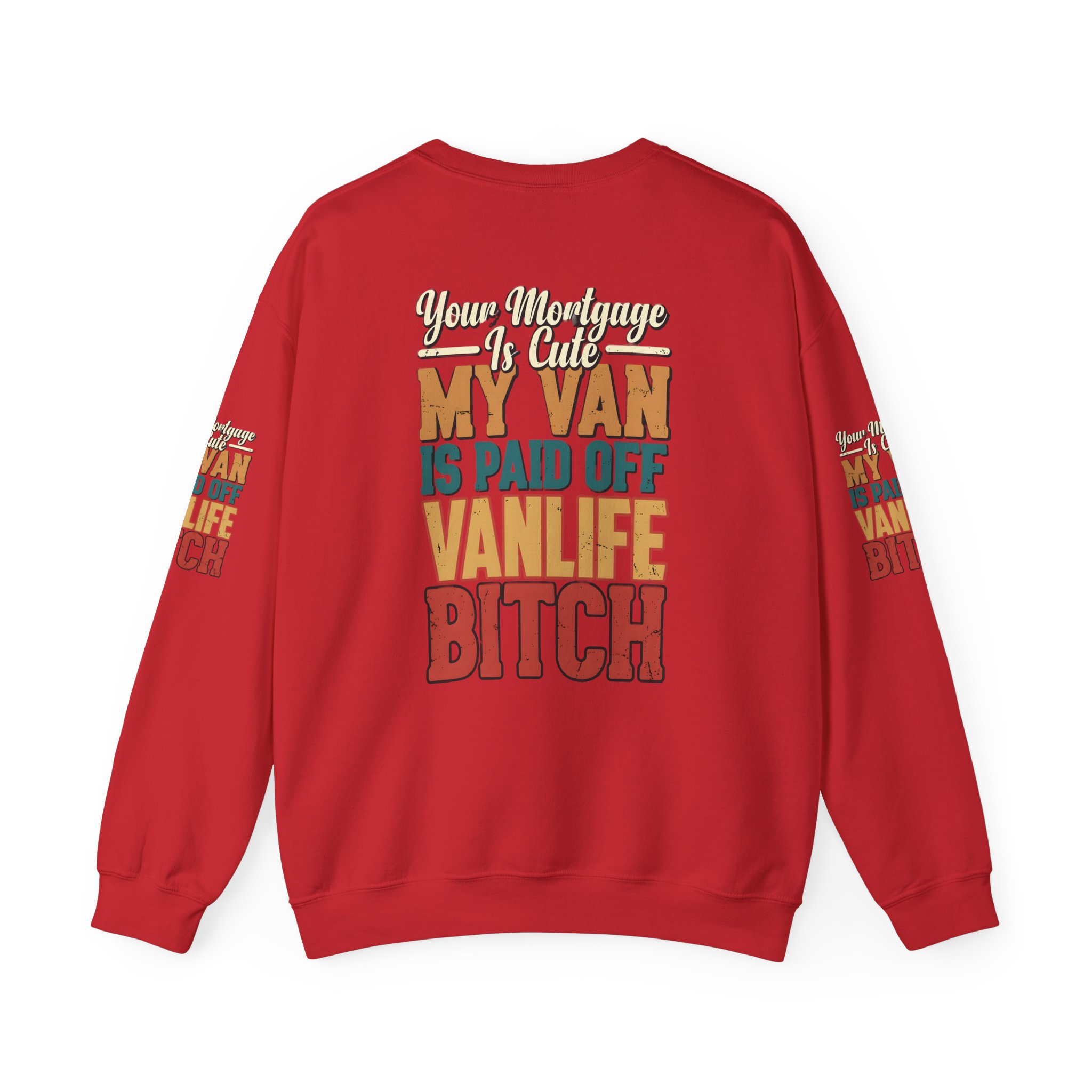 Unisex Heavy Blend™ Crewneck Sweatshirt — "Your Mortgage Is Cute" Design F**K-Line