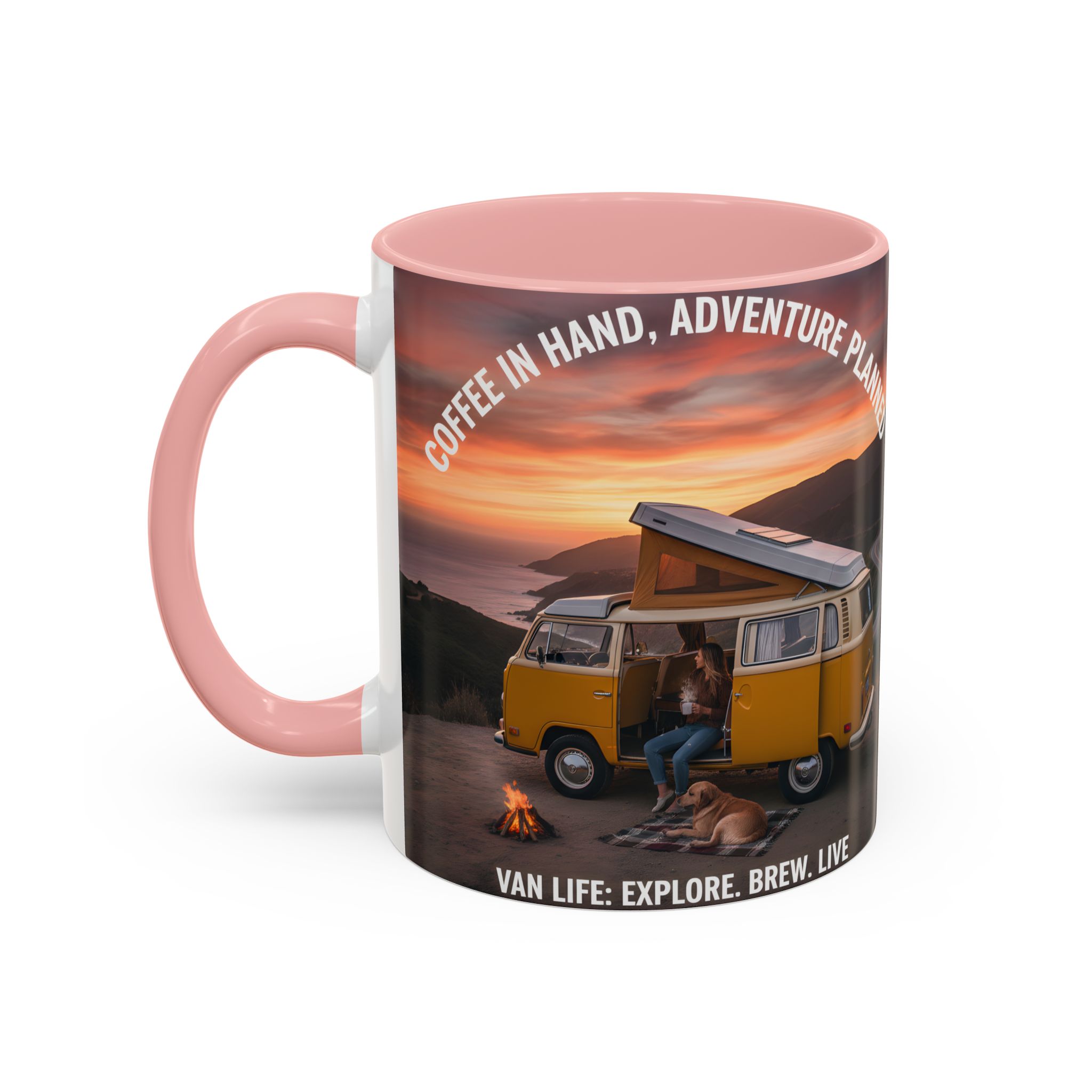 Accent Coffee Mug (11, 15oz) - "Coffee in Hand, Adventure Planned"