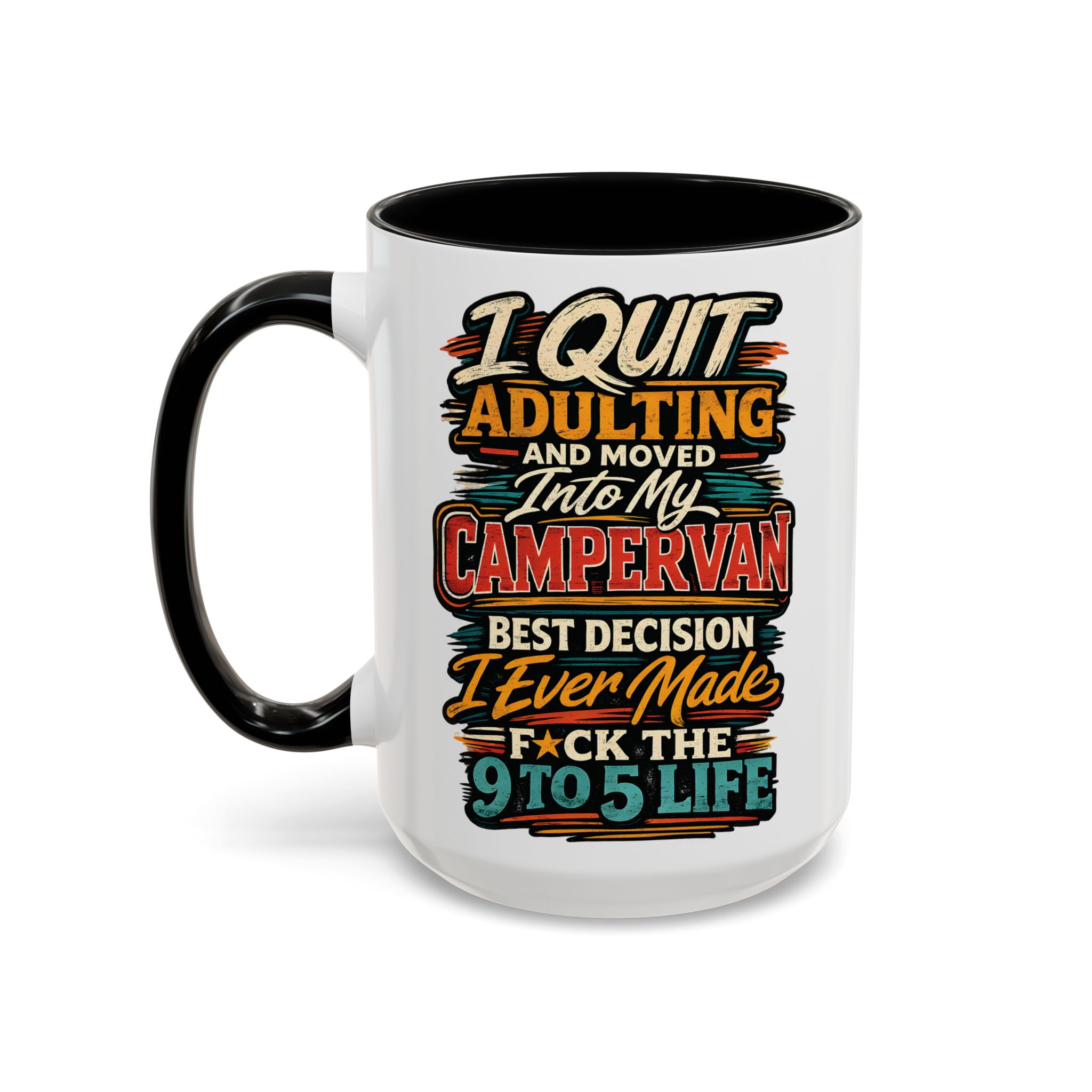 6111002912661903255_2048.jpeg Accent Coffee Mug (11, 15oz) — "I Quit Adulting" Design F**K-Line
