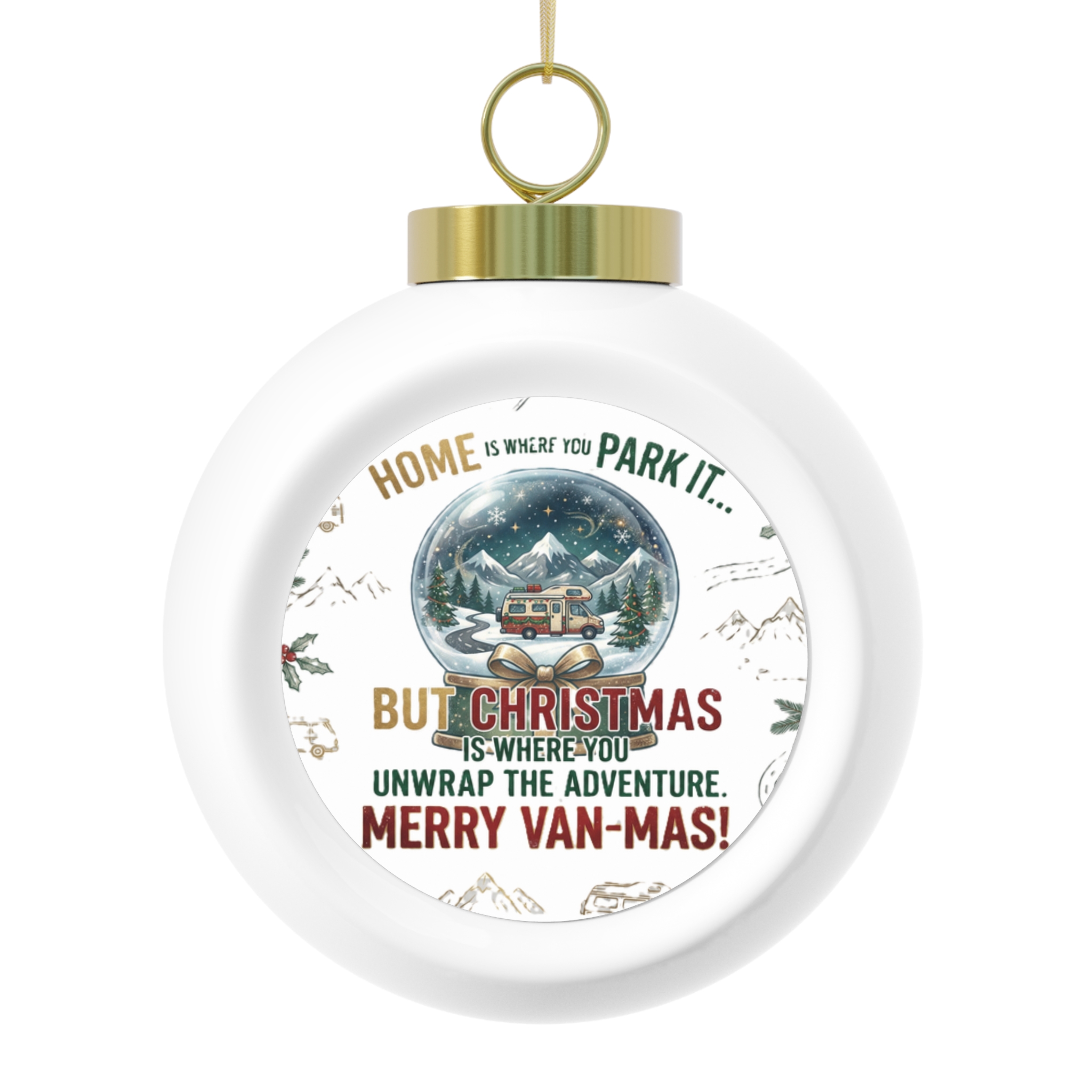 6117610973753131513_2048.jpeg Christmas Camper Ornament — "Merry Van-mas" Holiday Ball for RV Lovers