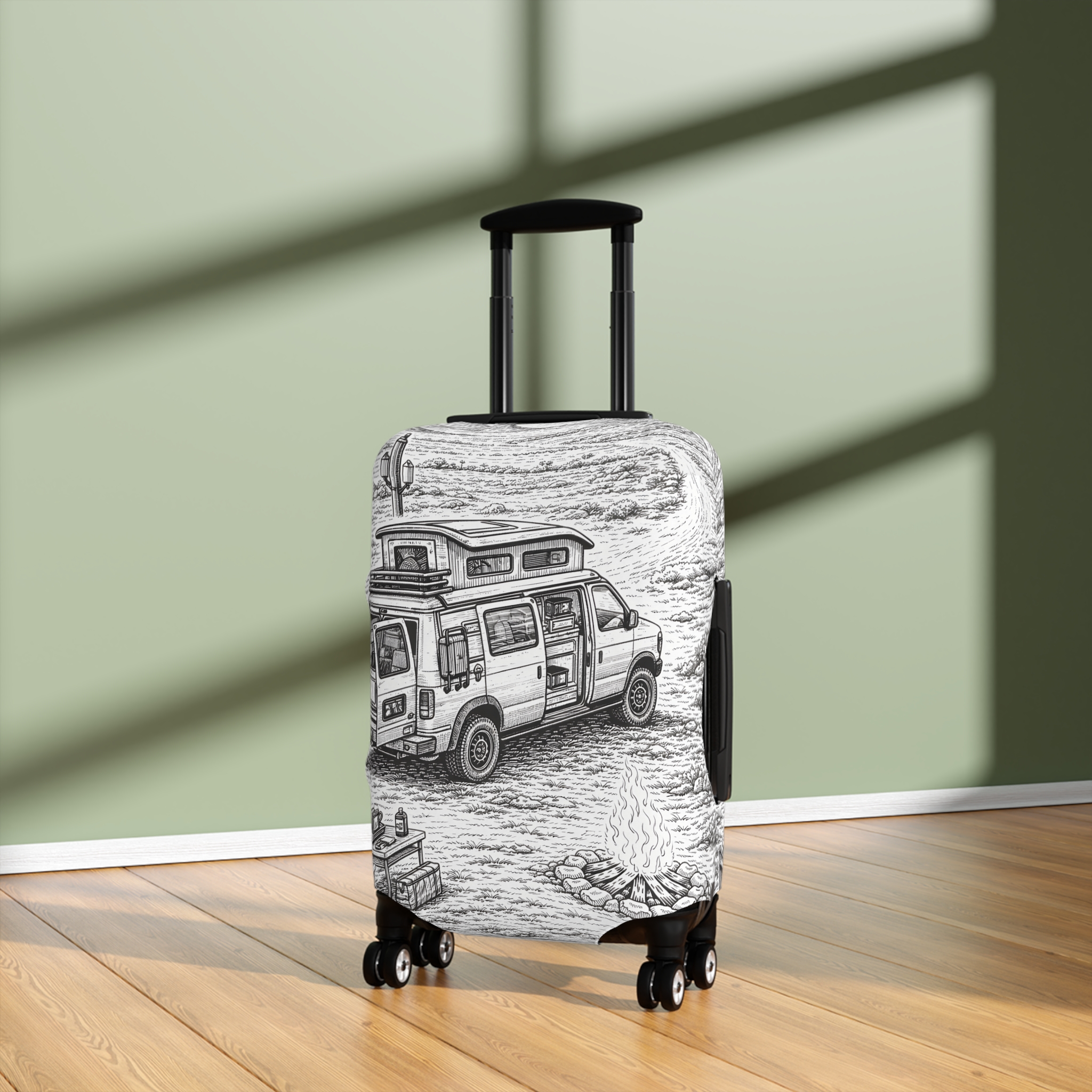 6119283665915136647_2048.jpeg Luggage Cover — Adventure Camper Sketch Travel Suitcase