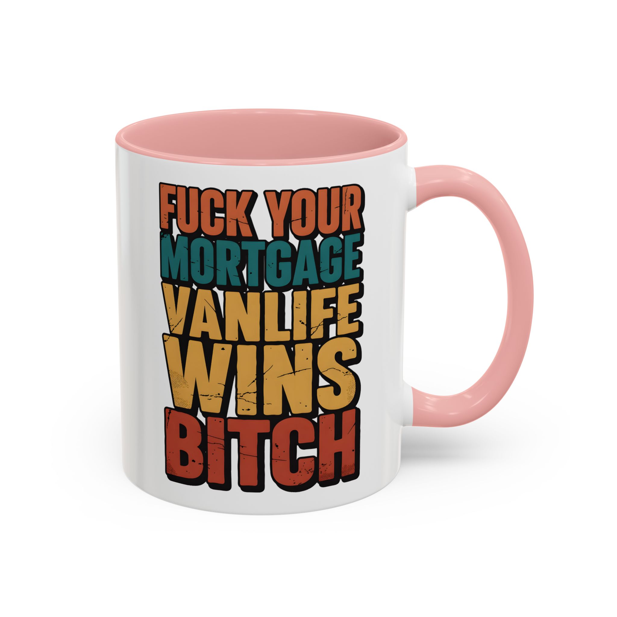 Accent Coffee Mug (11, 15oz) — "Fuck Your Mortgage" Design F**K-Line