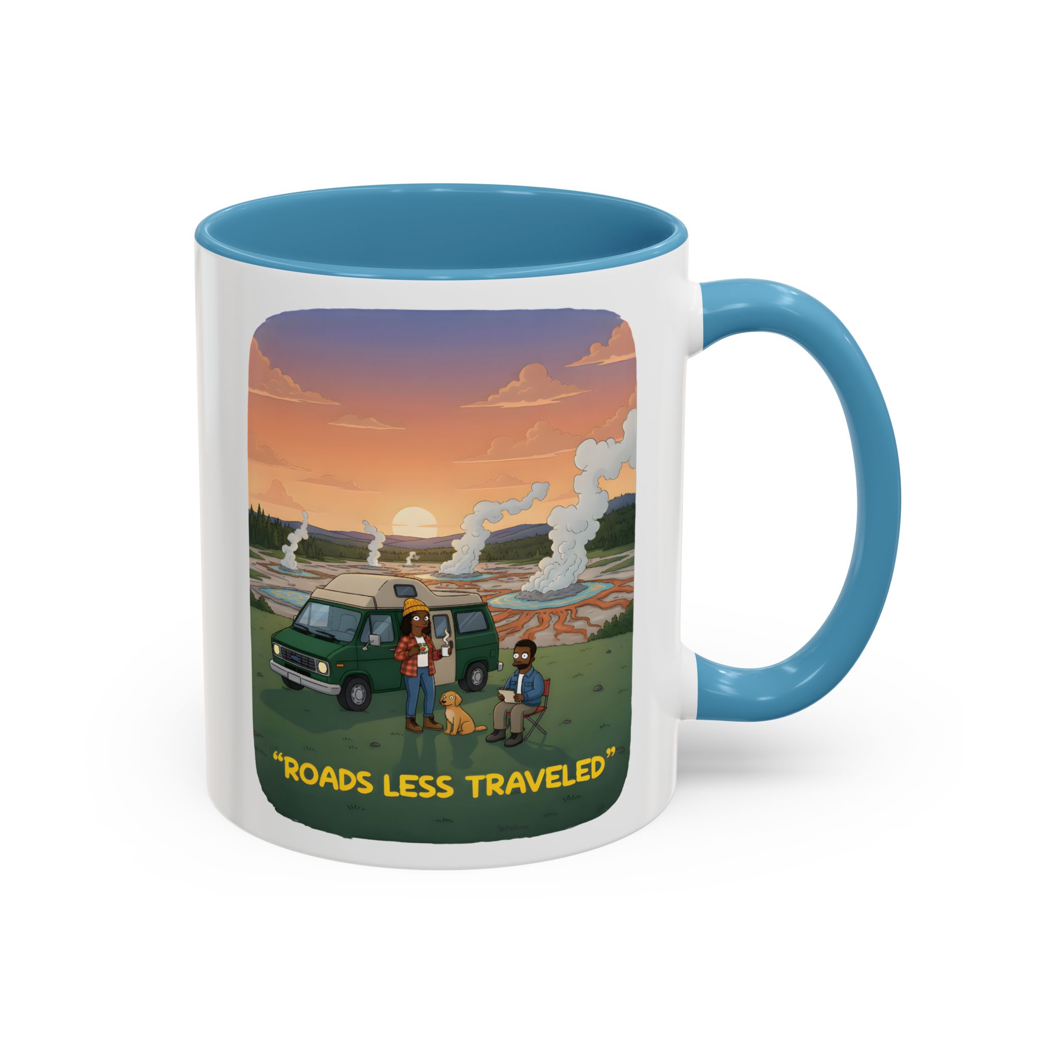 Accent Coffee Mug (11, 15oz) — "Roads Less Traveled" Design Sitcom-Line