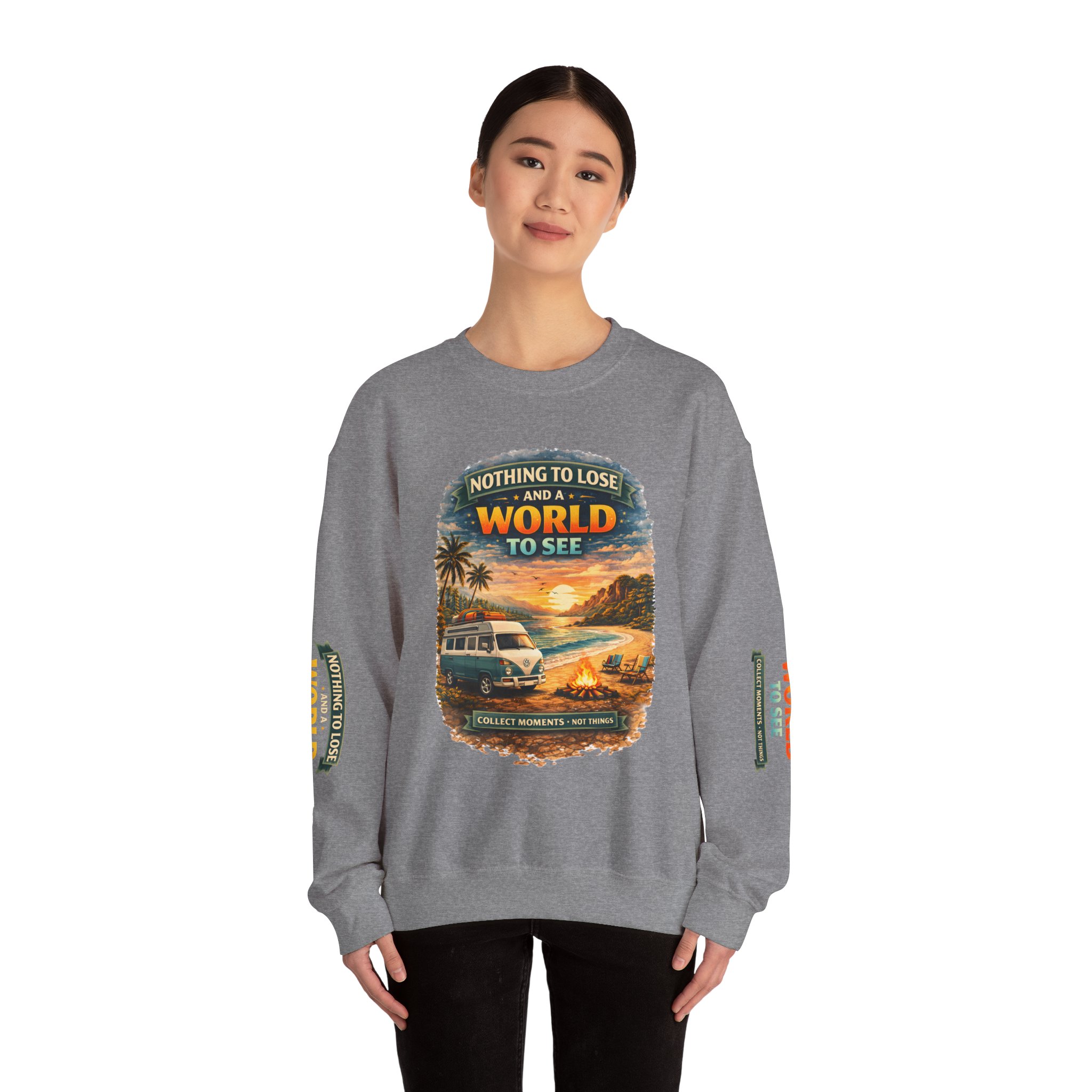 Unisex Heavy Blend™ Crewneck Sweatshirt — "Nothing To Lose" Design Scenic-Line