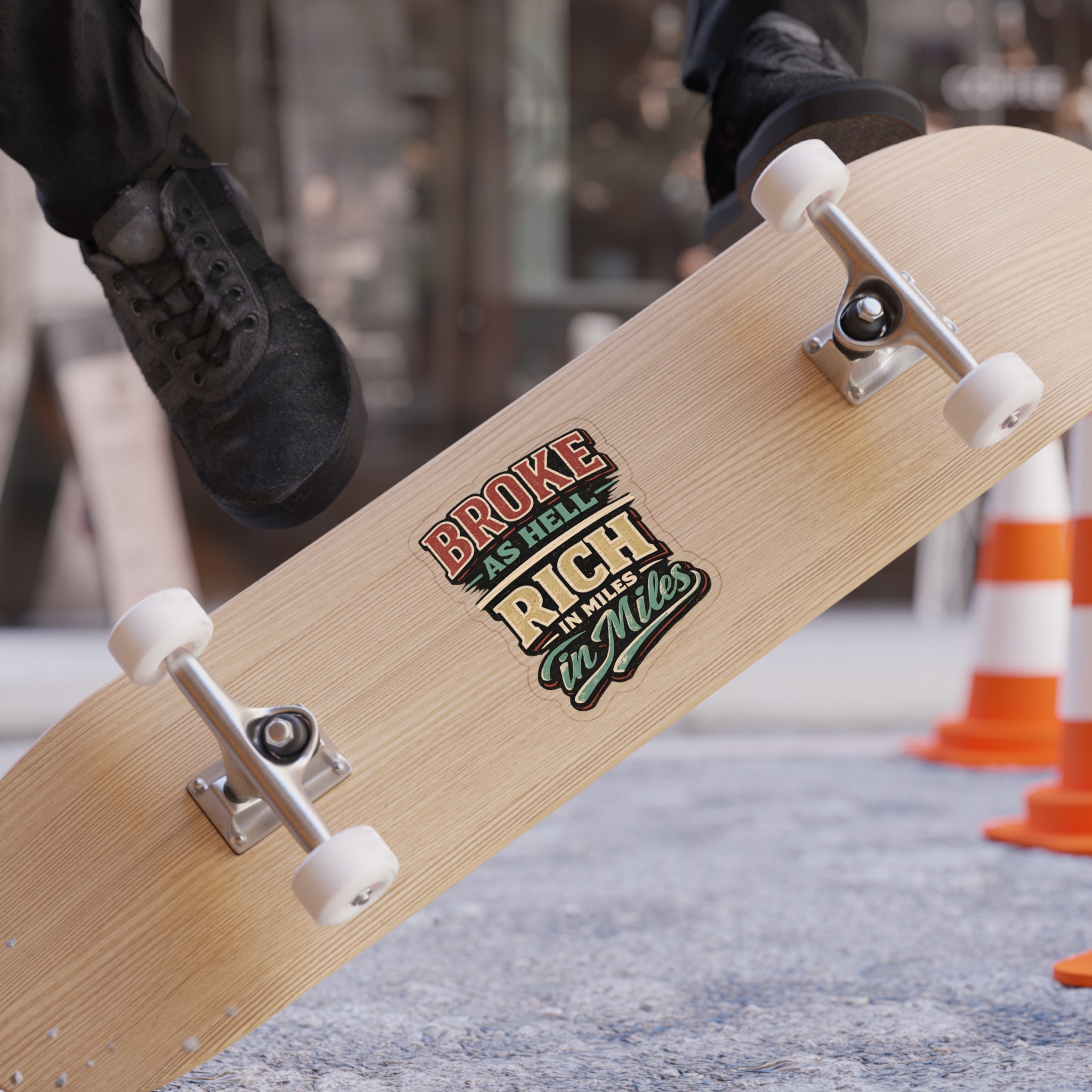 Transparent Outdoor Stickers – "Broke As Hell" Design F**K-Line