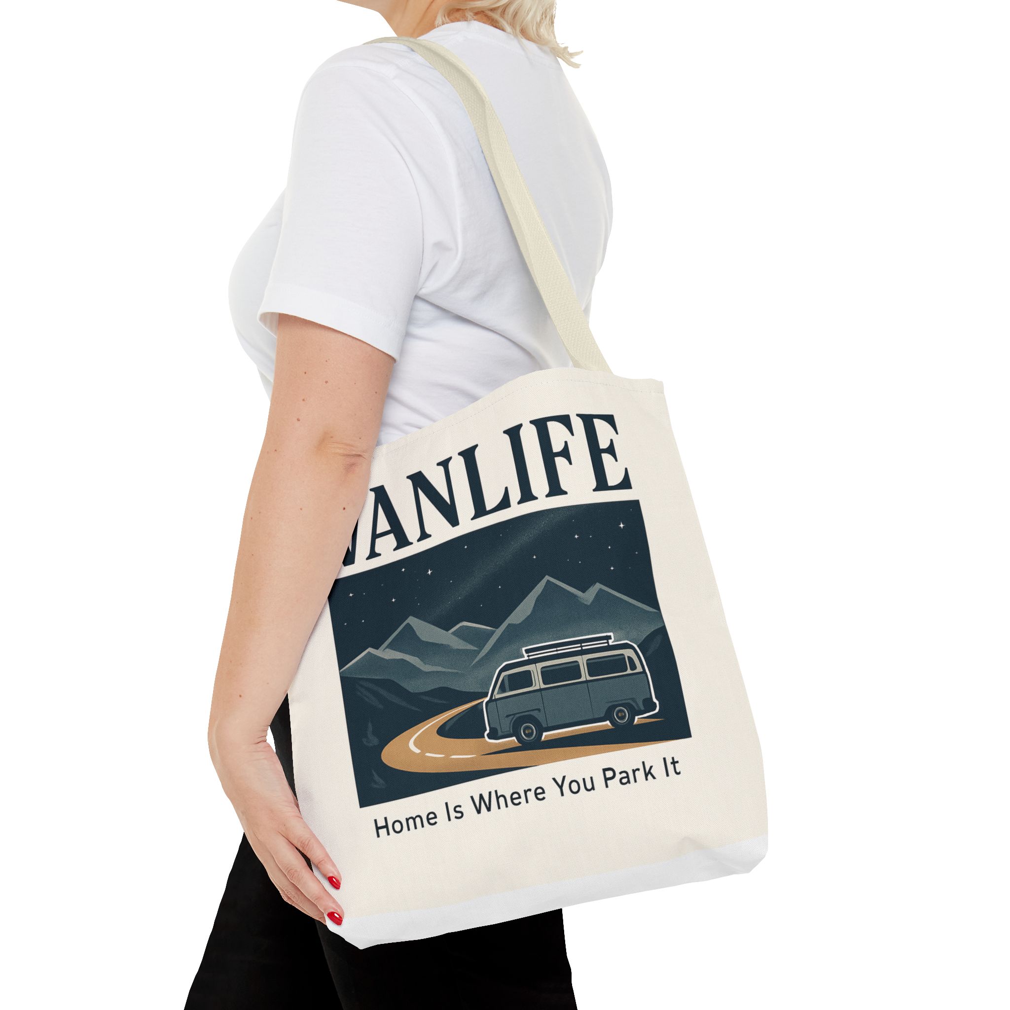 Vanlife Tote Bag — "Vanlife - Home Is Where You Park It" Campervan Beach/Adventure Tote