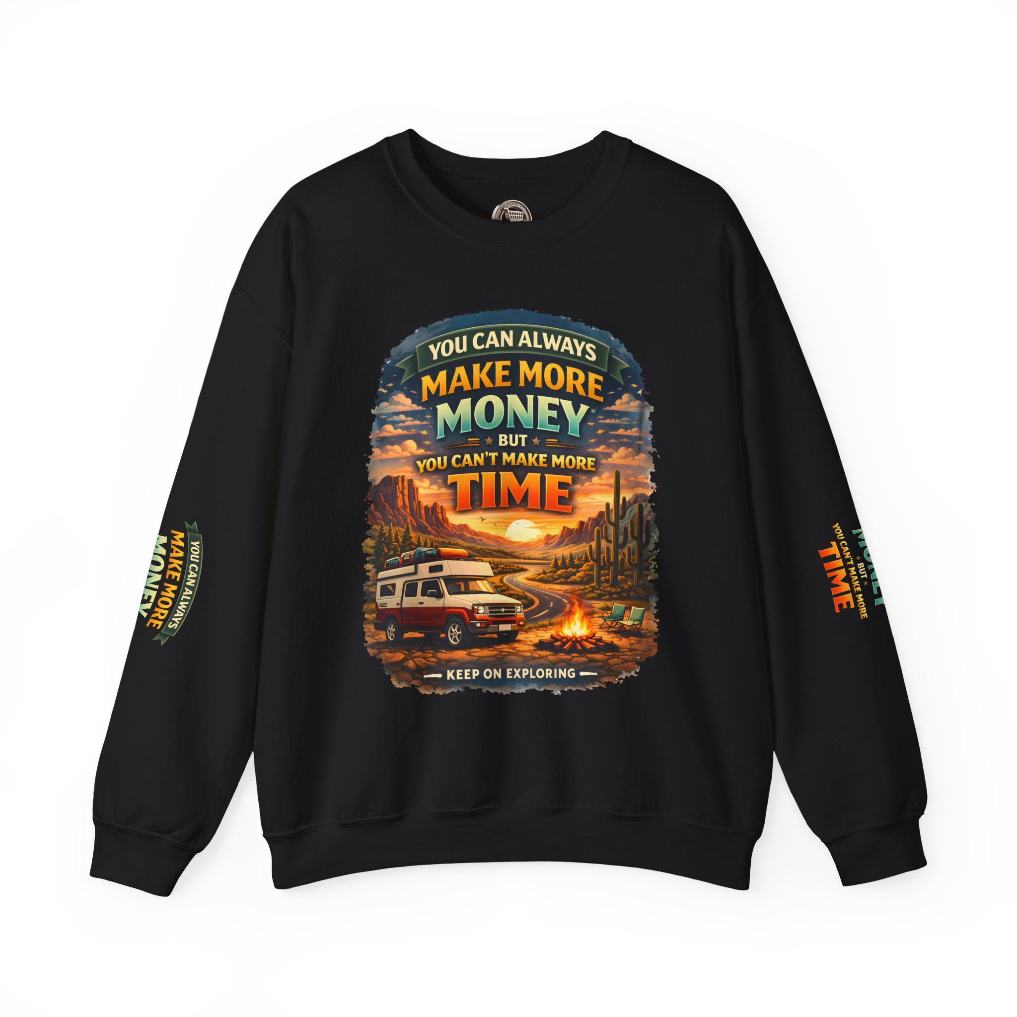 Unisex Heavy Blend™ Crewneck Sweatshirt — "You Can Always Make More Money" Design Scenic-Line