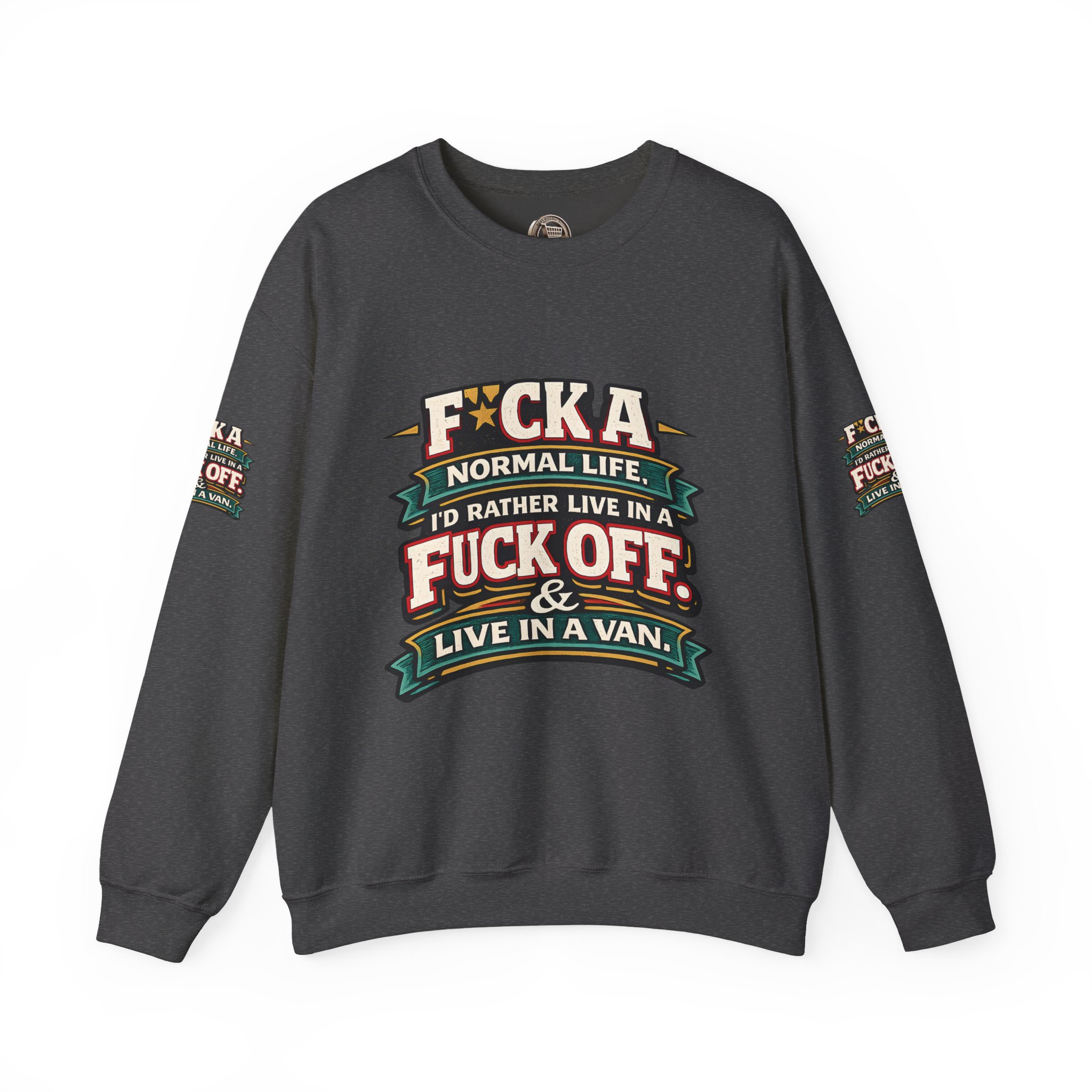 6142557230663876916_2048.jpeg Unisex Heavy Blend™ Crewneck Sweatshirt — "Fuck A Normal Life" Design F**K-Line
