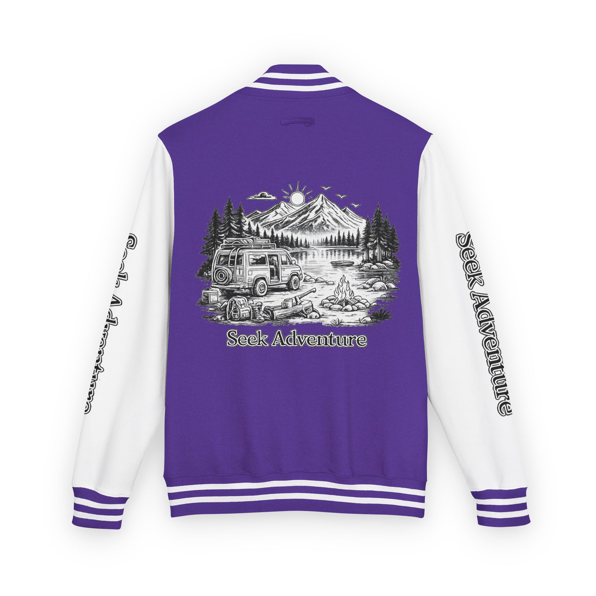 6145805235979341625_2048-2.jpeg Unisex Heavyweight Letterman Jacket — "Seek Adventure" Travel Varsity Coat