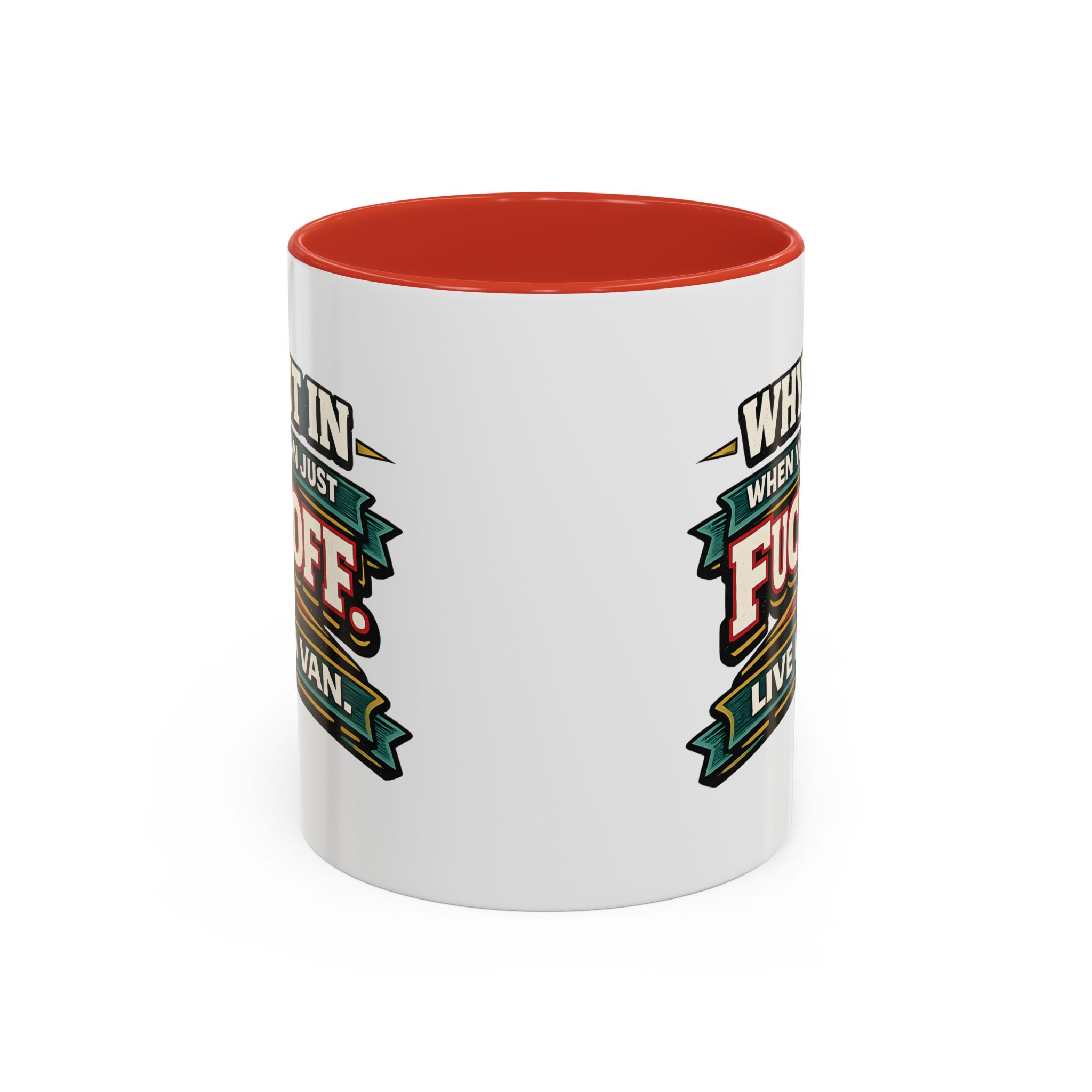 Accent Coffee Mug (11, 15oz) — "Why Fit In" Design F**K-Line