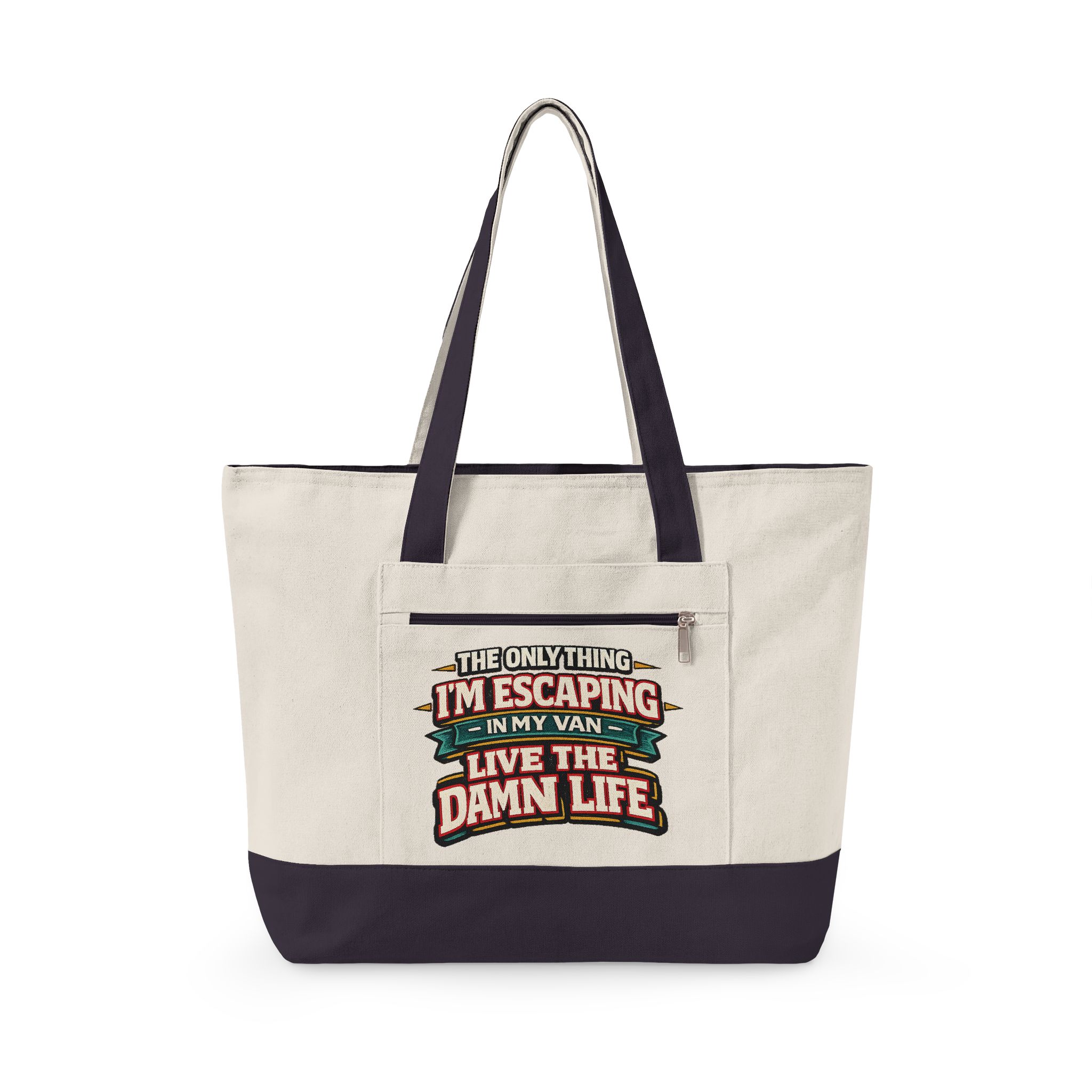 Zippered Canvas Tote — "The Only Thing Im Escaping" (Design F**K-Line)