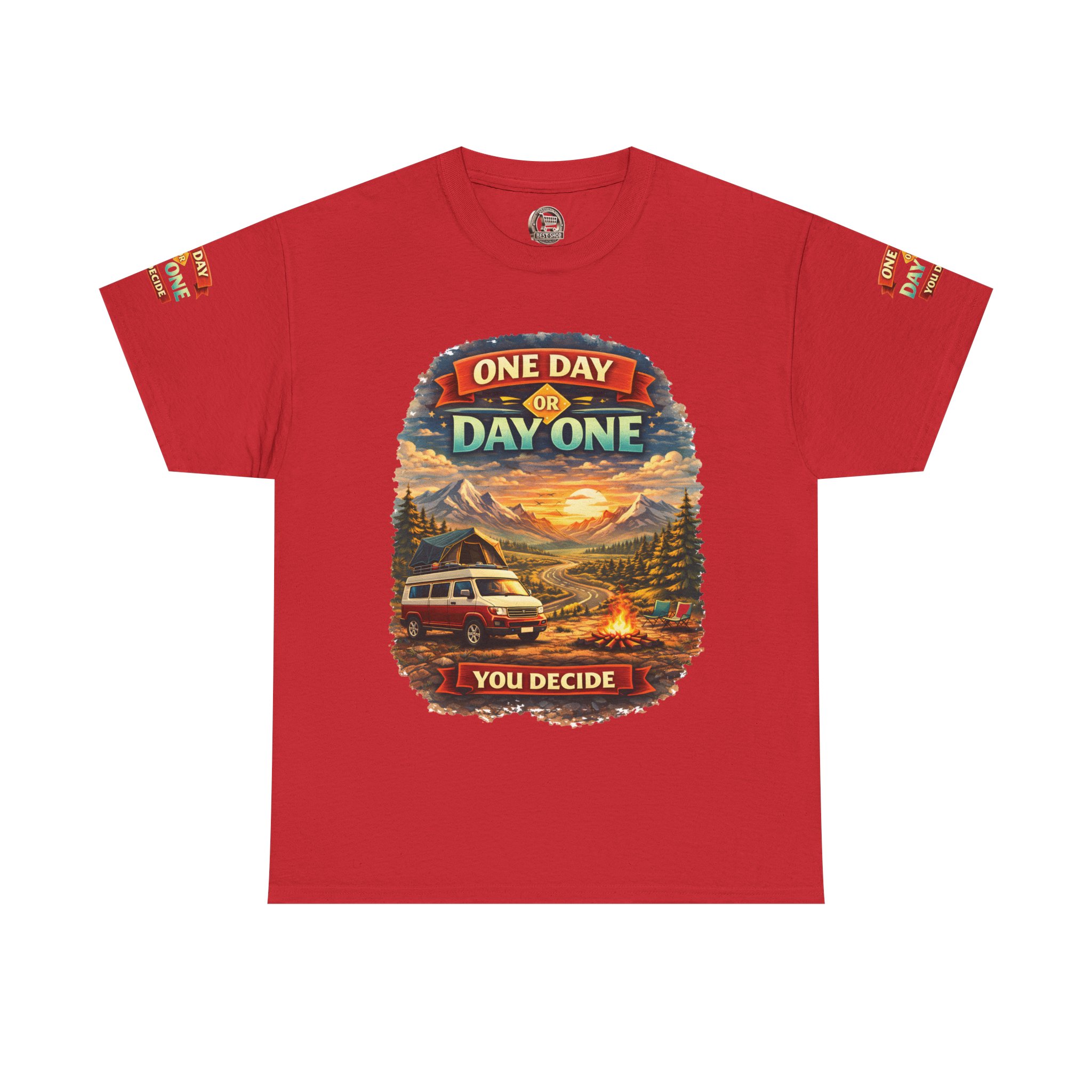 6150696948949163891_2048.jpeg Unisex Heavy Cotton Tee — "One Day Or Day One" Design Scenic-Line